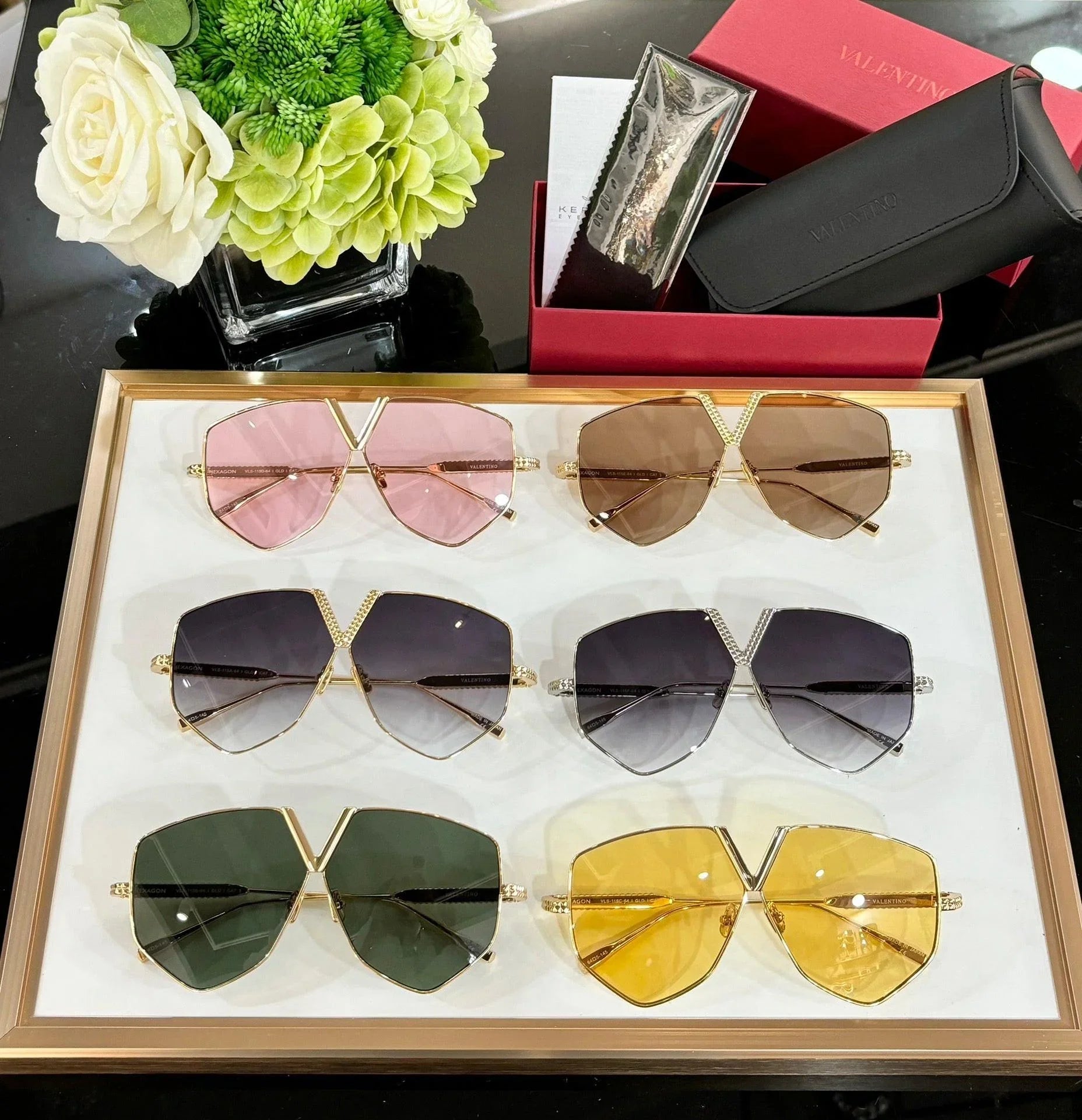 Valentino Garavani V-Hexagon 64MM VLS-115C Geometric Sunglasses ✨