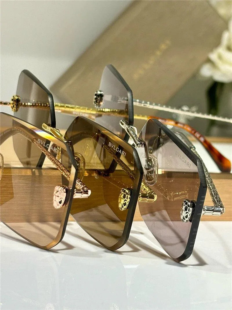Bvlgari BV40026U Serpenti Oversized Rimless Irregular Sunglasses ✨