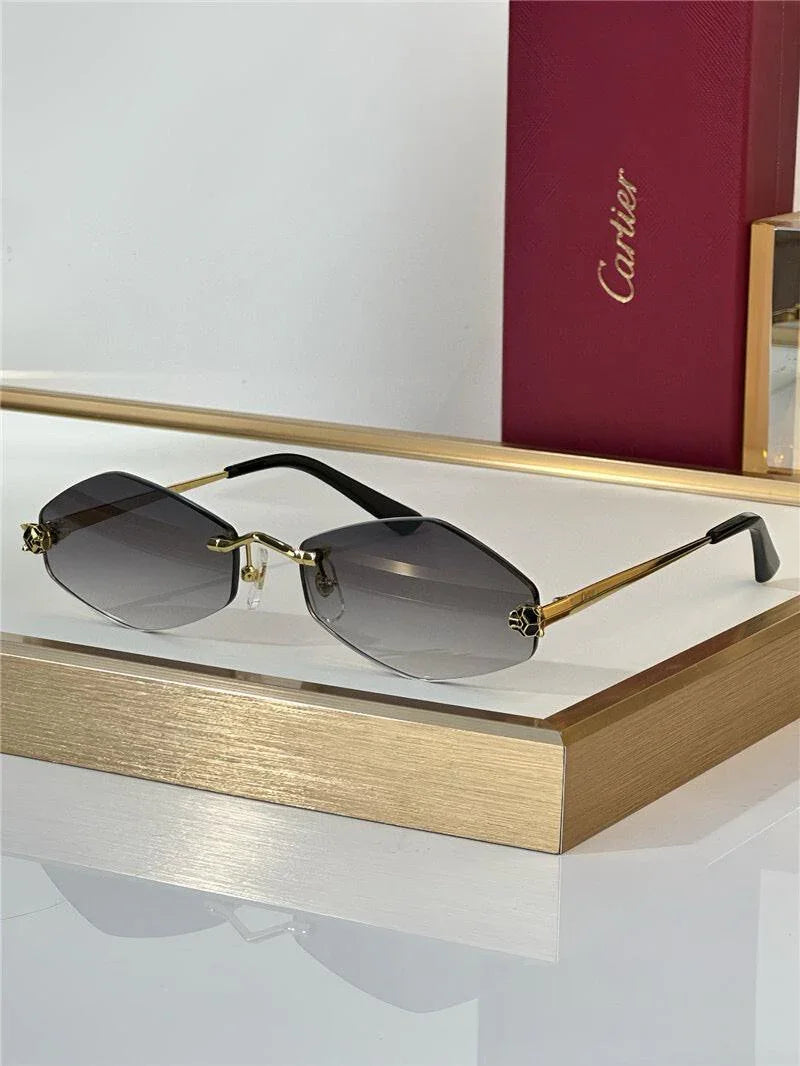 Cartier Eyewear Tiger Head Panthere CT0433S 001 Sunglasses 🐆