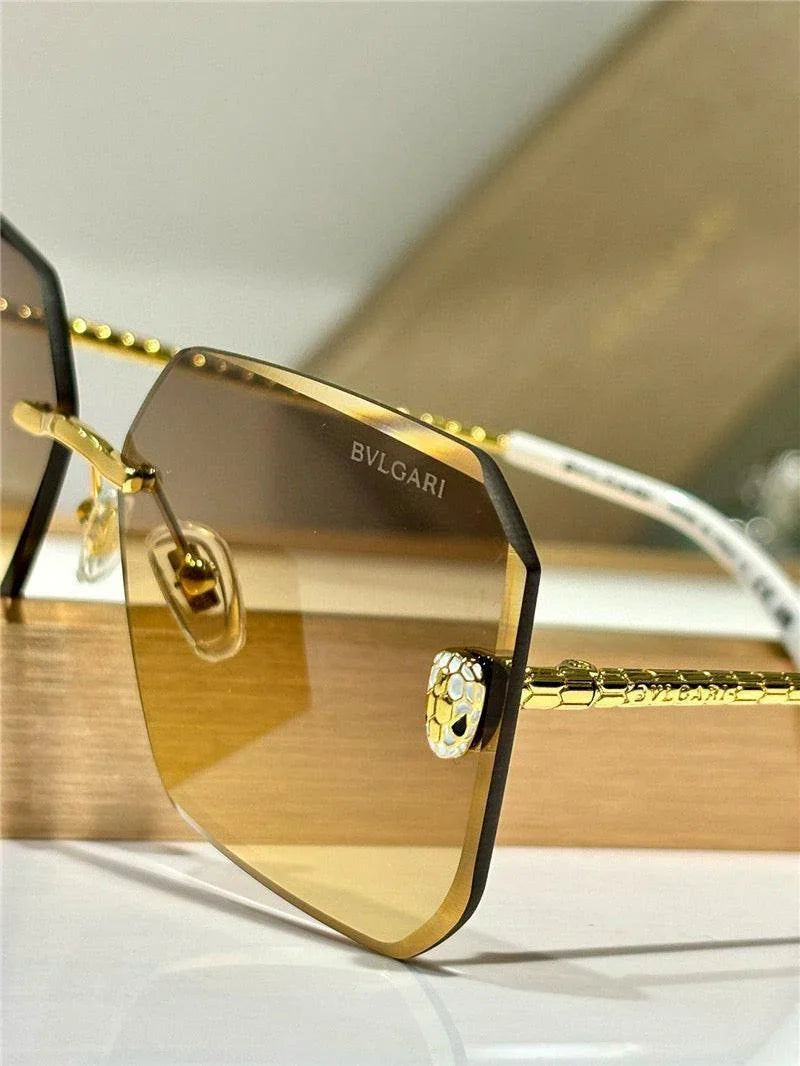 Bvlgari BV40026U Serpenti Oversized Rimless Irregular Sunglasses ✨