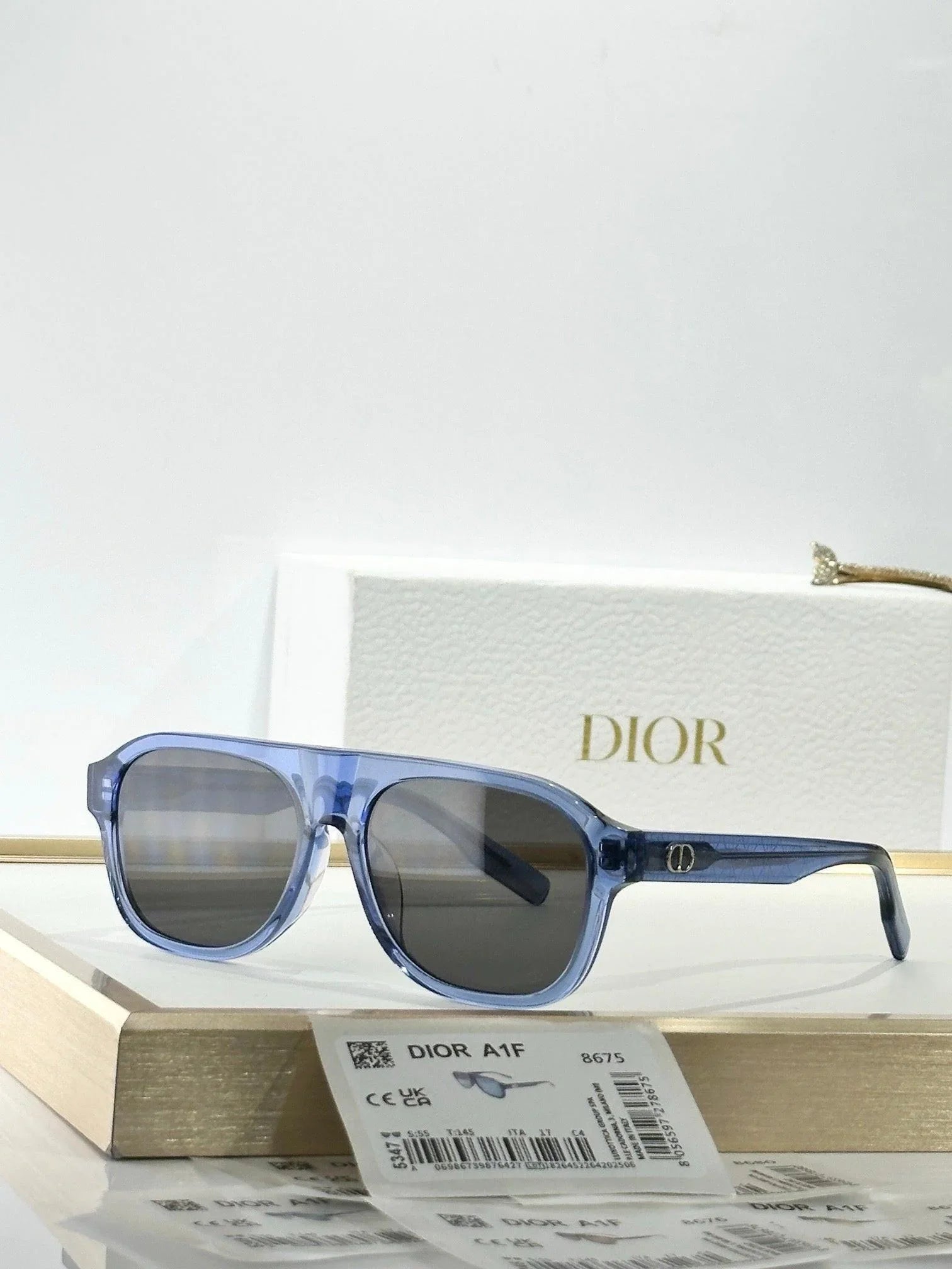 DIOR CD Icon A1F Transparent Beige Pilot Sunglasses ✨