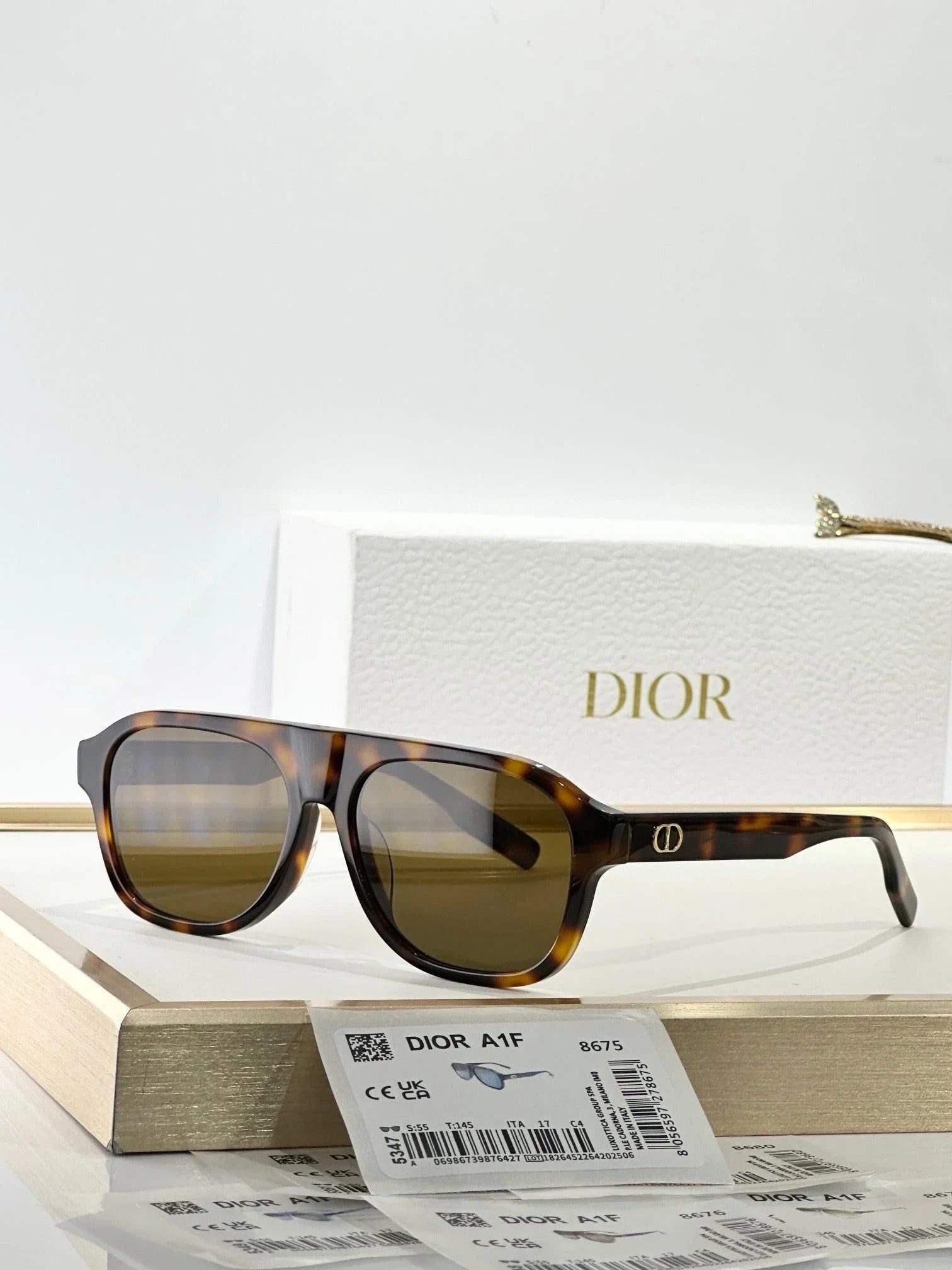 DIOR CD Icon A1F Transparent Beige Pilot Sunglasses ✨