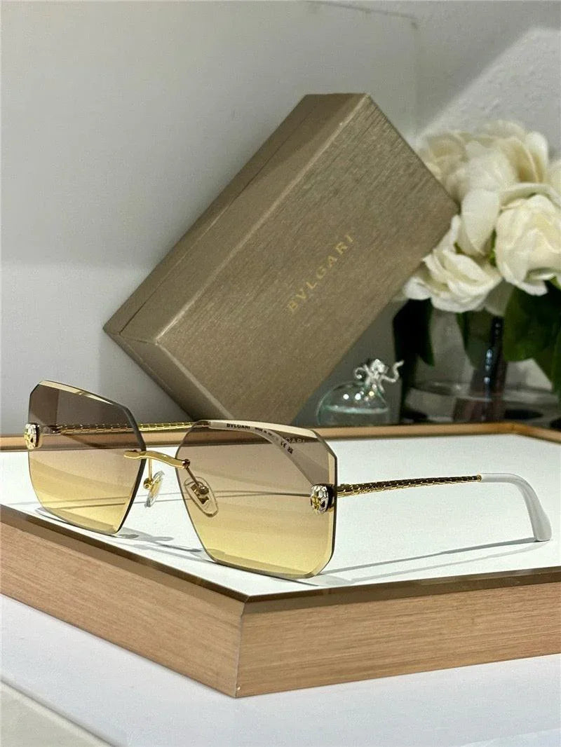 Bvlgari BV40026U Serpenti Oversized Rimless Irregular Sunglasses ✨