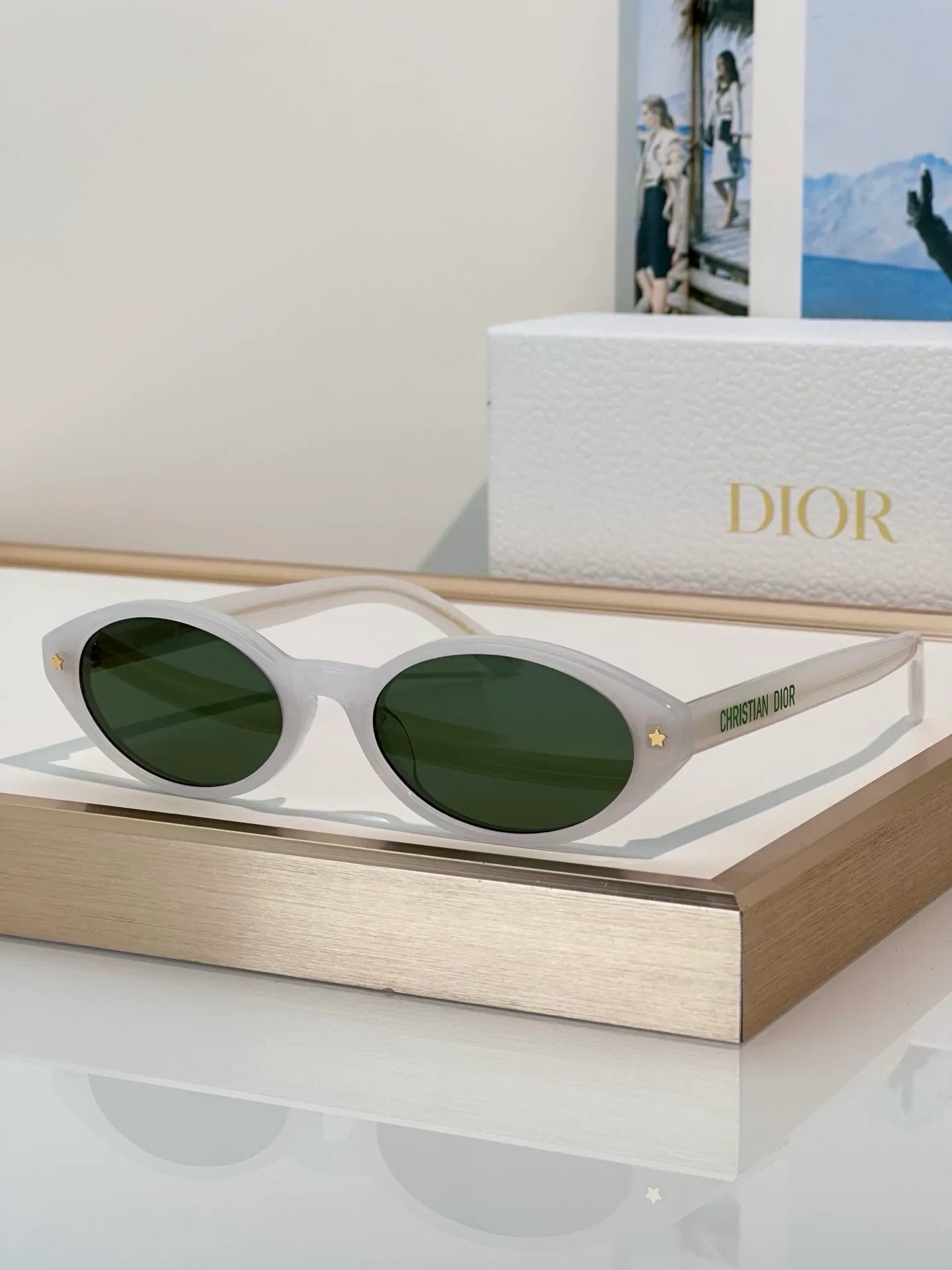 DIOR DiorPacific R1I Black Oval Sunglasses ✨