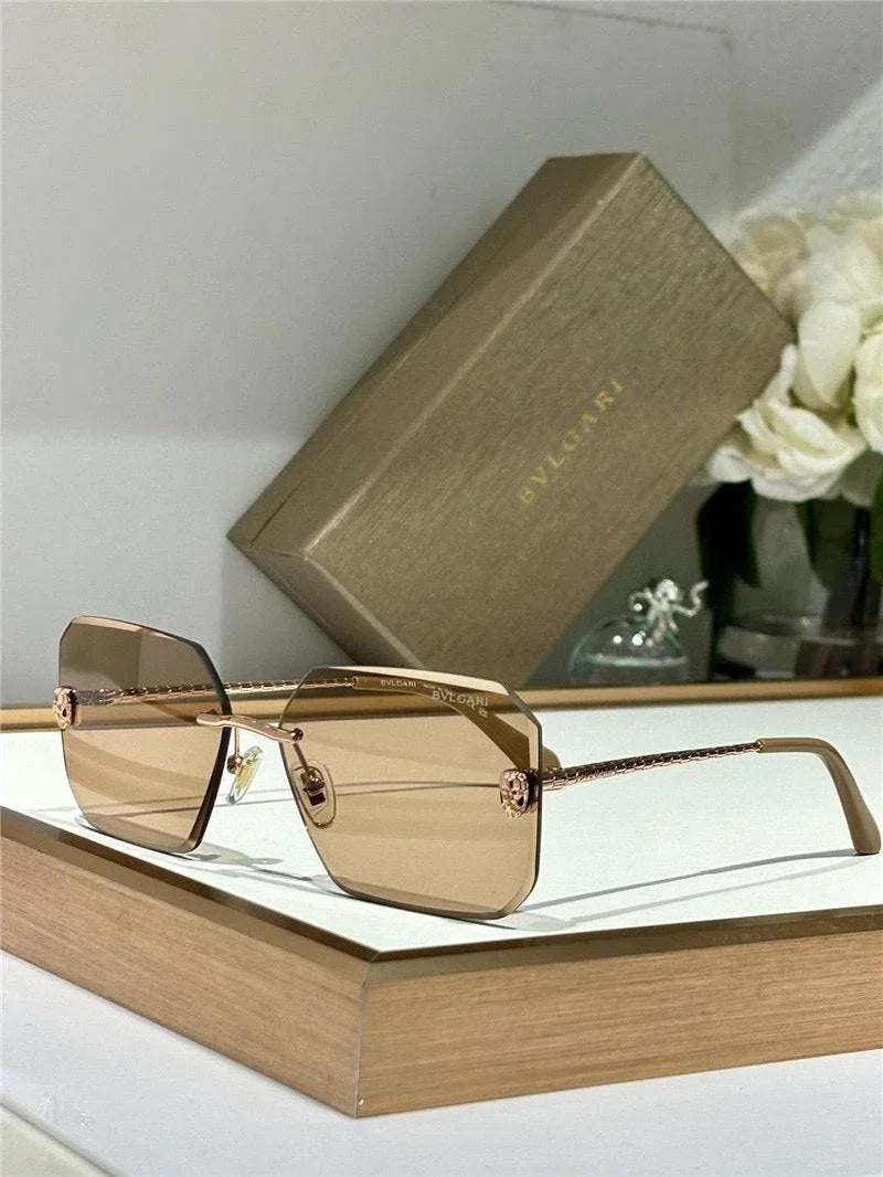 Bvlgari BV40026U Serpenti Oversized Rimless Irregular Sunglasses ✨
