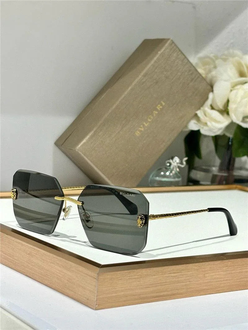 Bvlgari BV40026U Serpenti Oversized Rimless Irregular Sunglasses ✨