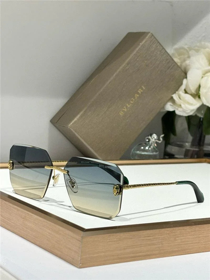 Bvlgari BV40026U Serpenti Oversized Rimless Irregular Sunglasses ✨