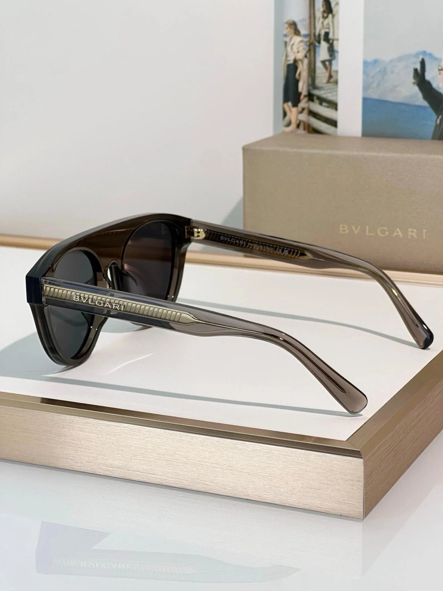 BVLGARI 40054 Bulgari Black Aviator Sunglasses ✨