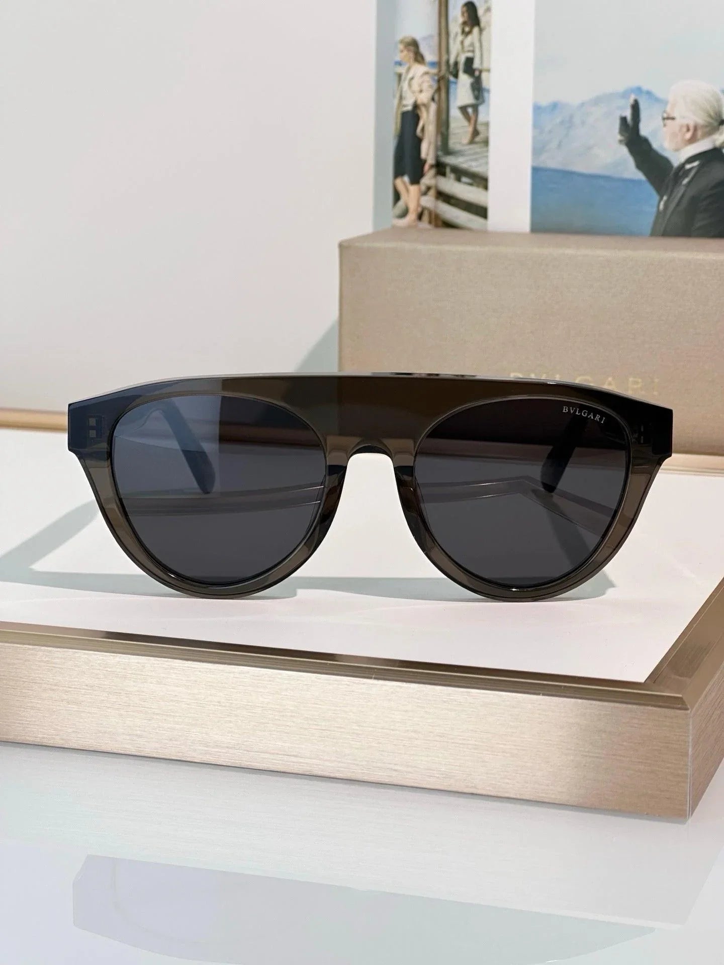 BVLGARI 40054 Bulgari Black Aviator Sunglasses ✨