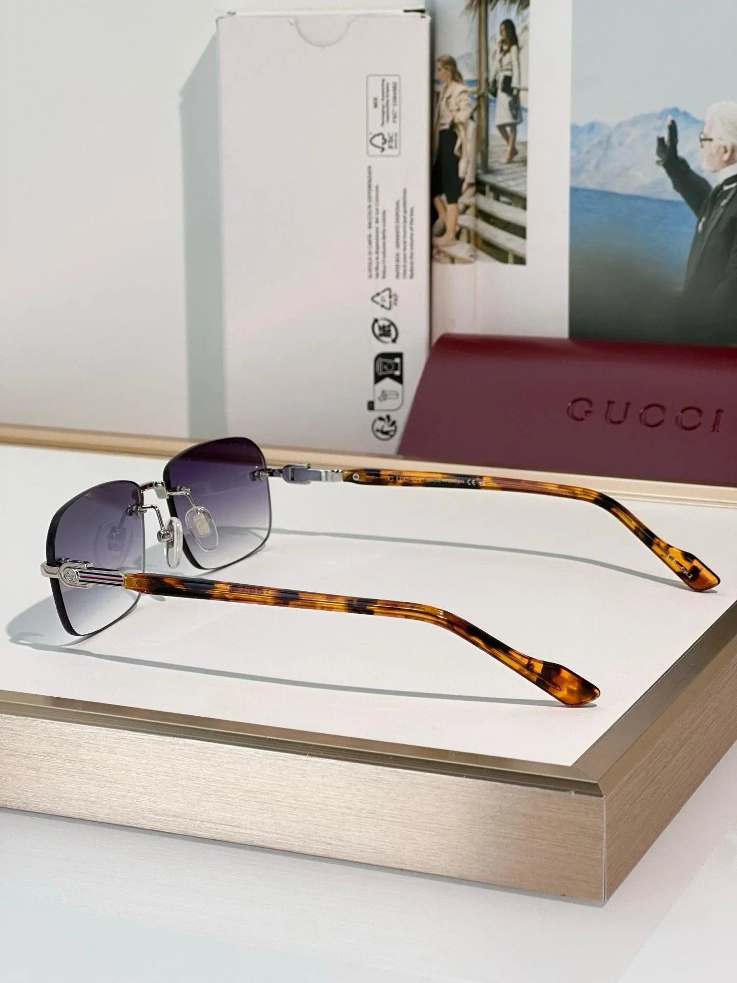 Gucci GG1221S Rimless Unisex Sunglasses ✨