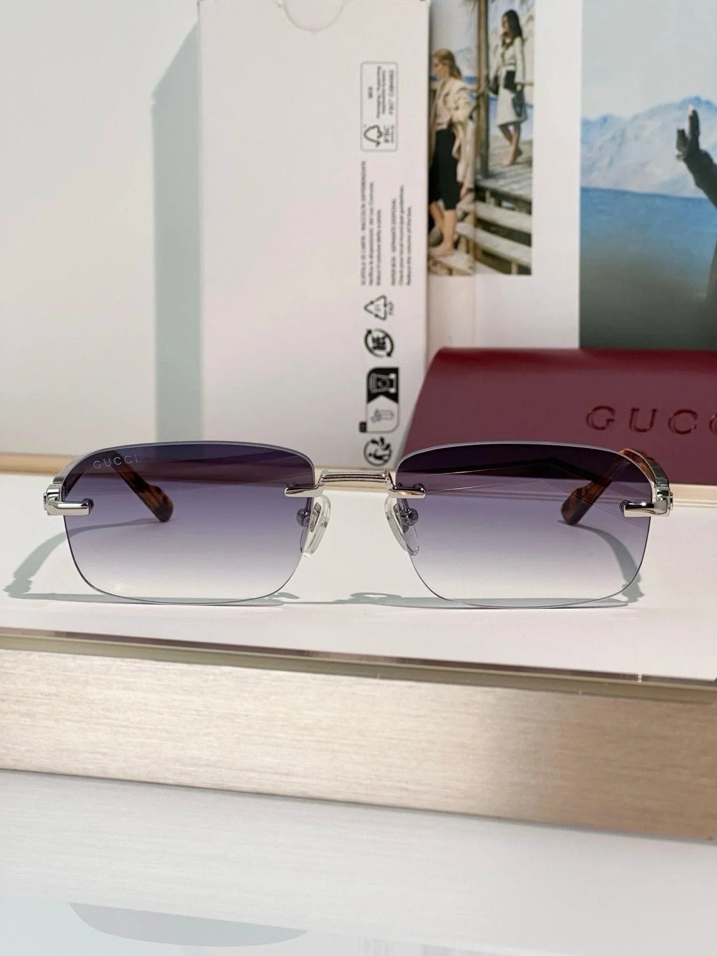 Gucci GG1221S Rimless Unisex Sunglasses ✨