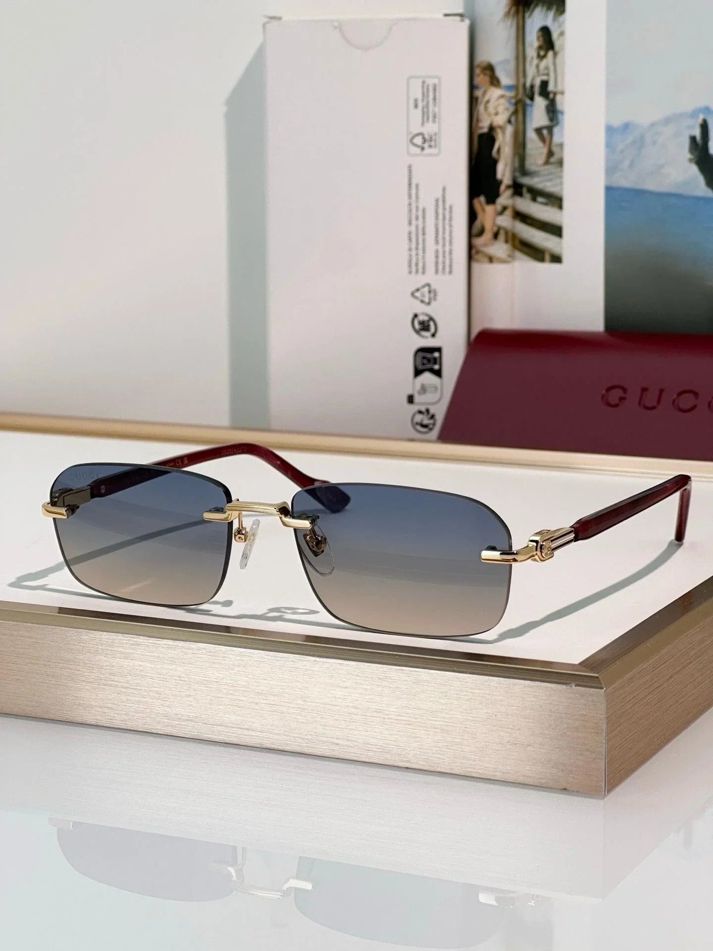 Gucci GG1221S Rimless Unisex Sunglasses ✨