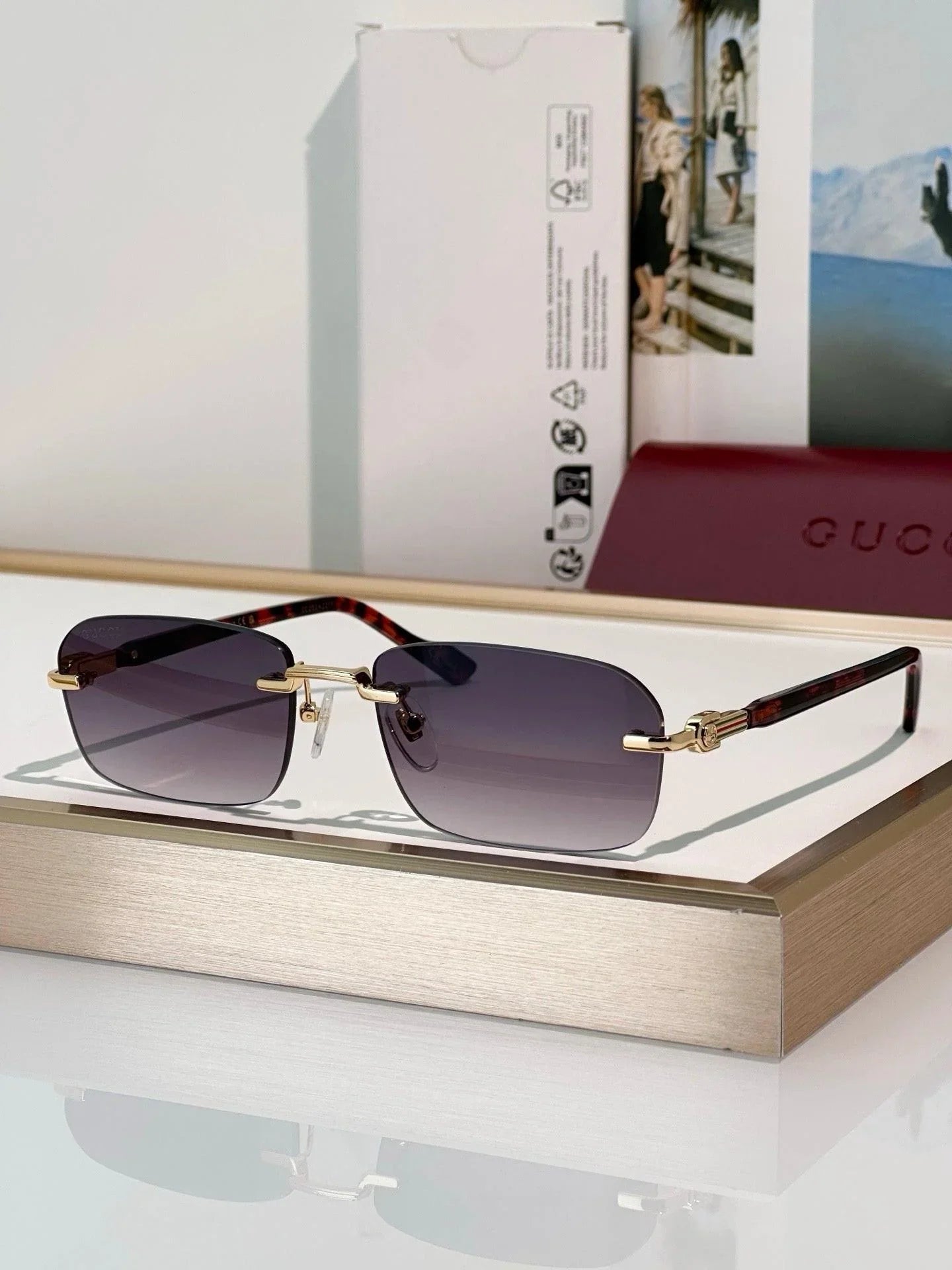 Gucci GG1221S Rimless Unisex Sunglasses ✨