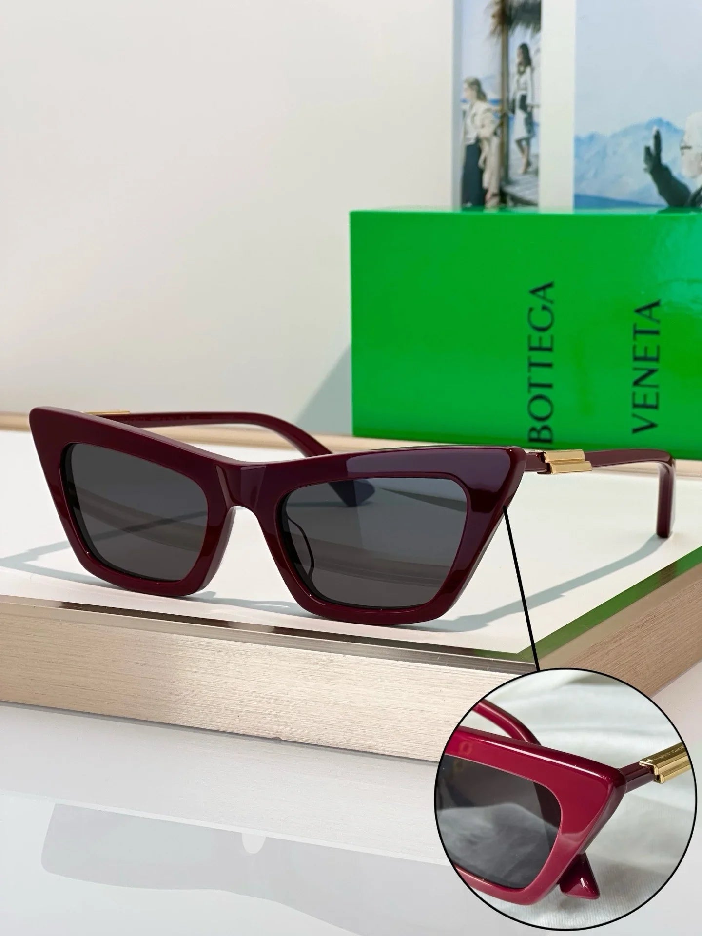 BOTTEGA VENETA BV1446 Snap Ribbon 53MM Cat-Eye Sunglasses π