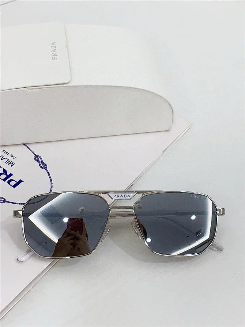 PRADA SPR 58Y Rectangle shape Metal Sunglasses Unisex 🟥
