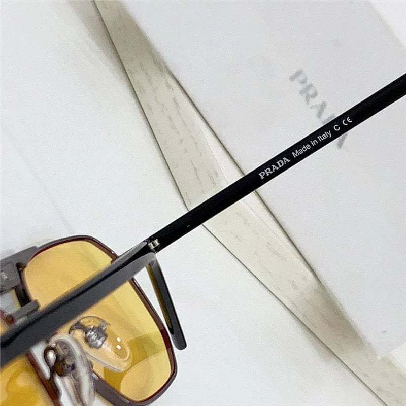 PRADA SPR 58Y Rectangle shape Metal Sunglasses Unisex 🟥