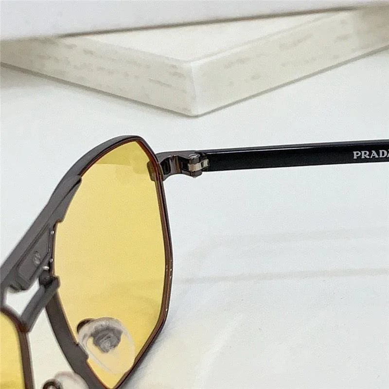 PRADA SPR 58Y Rectangle shape Metal Sunglasses Unisex 🟥