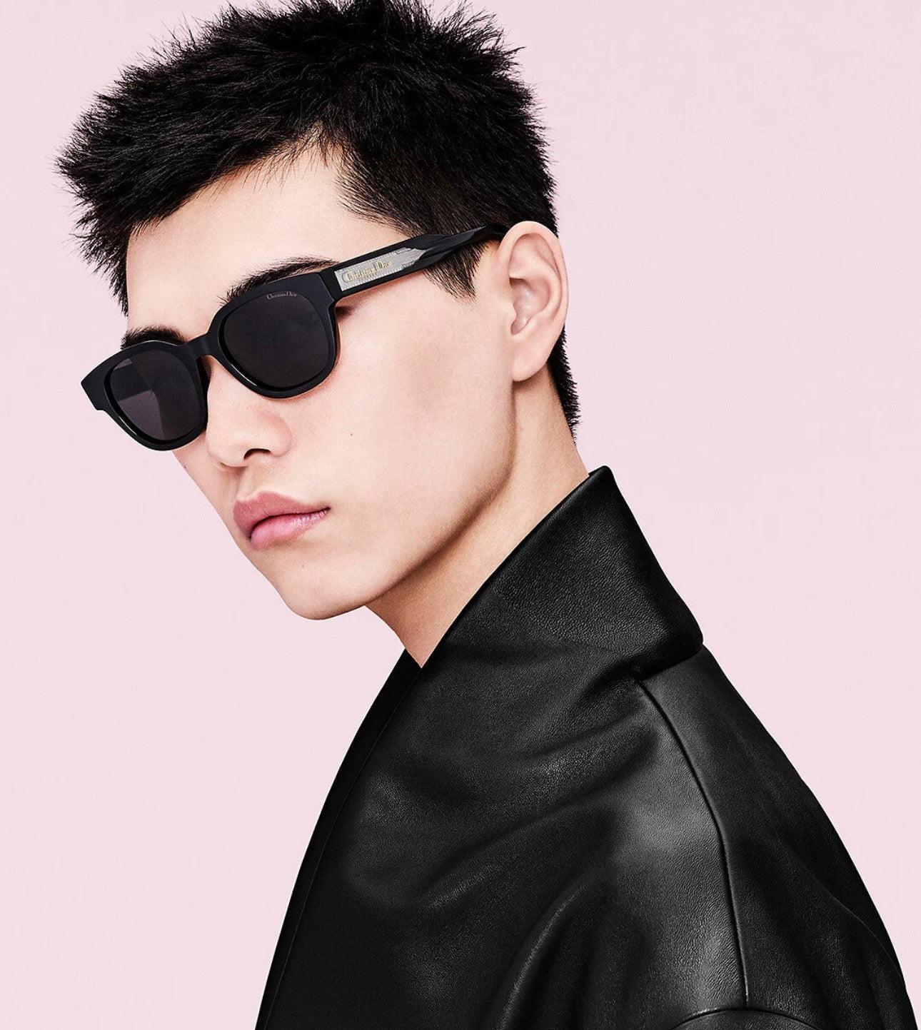 DIOR Christian Dior Label R1F Black and Beige Pantos Sunglasses ✨