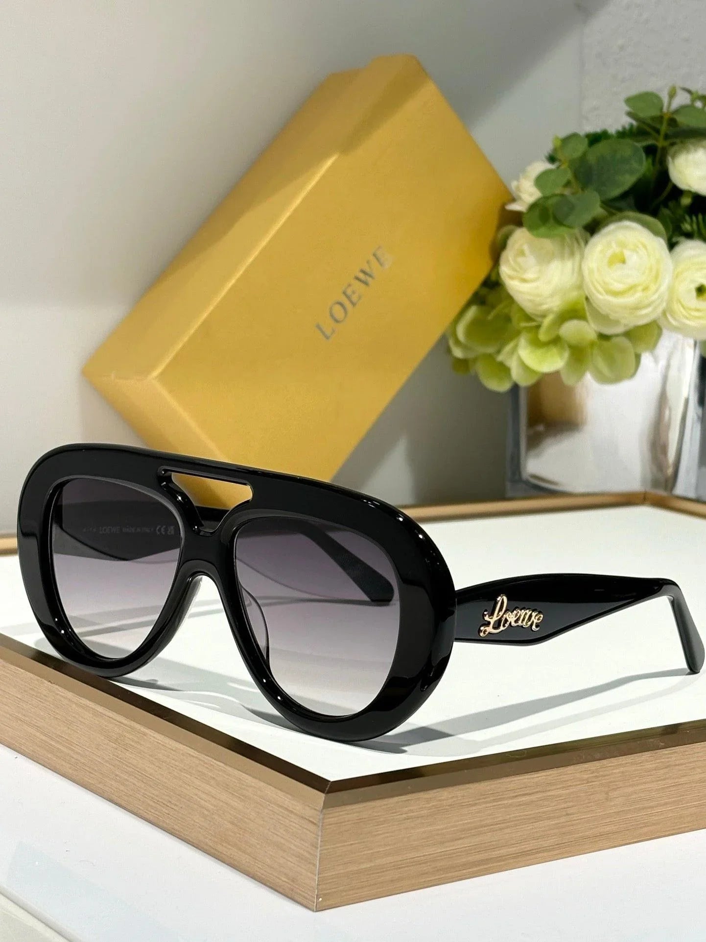 LOEWE Round Spoiler Aviator Sunglasses ✨