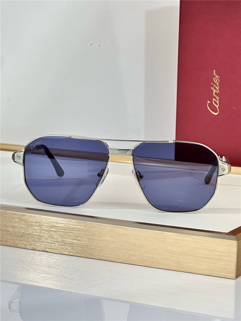 Cartier Exception POLARISED CT0424S 001 Sunglasses Pilot 59-15-140 ✨