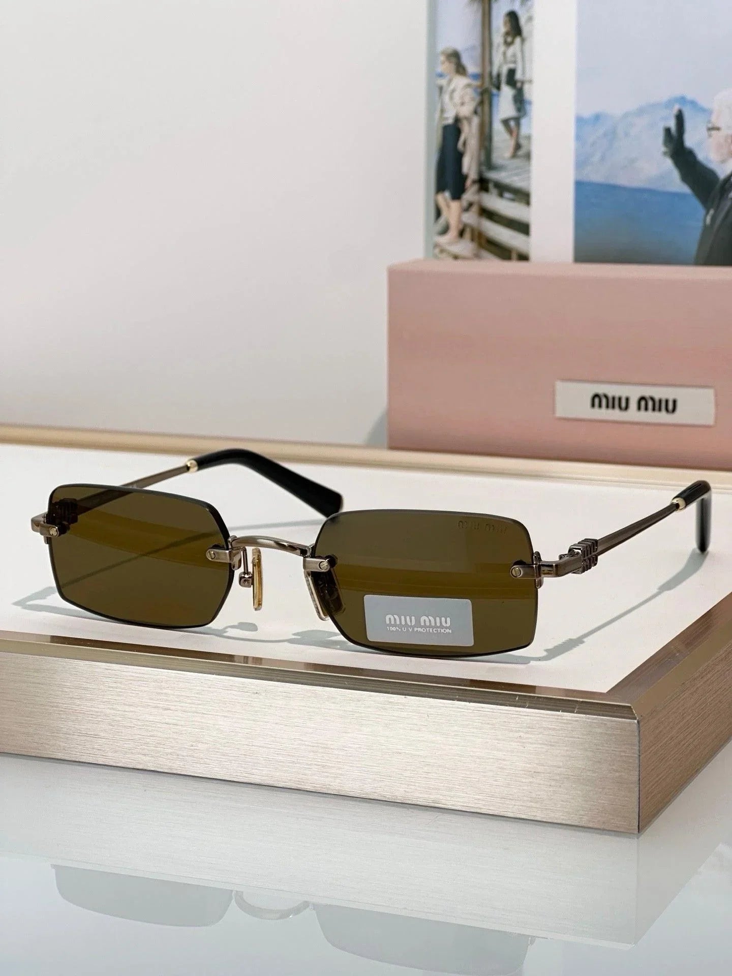 MIU MIU B50S 26C09Z Old Gold Sunglasses✨