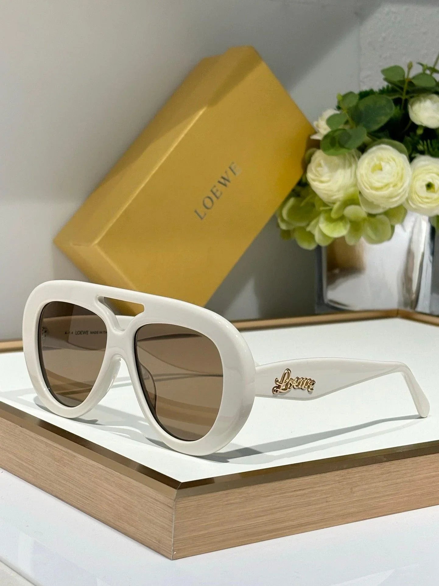 LOEWE Round Spoiler Aviator Sunglasses ✨