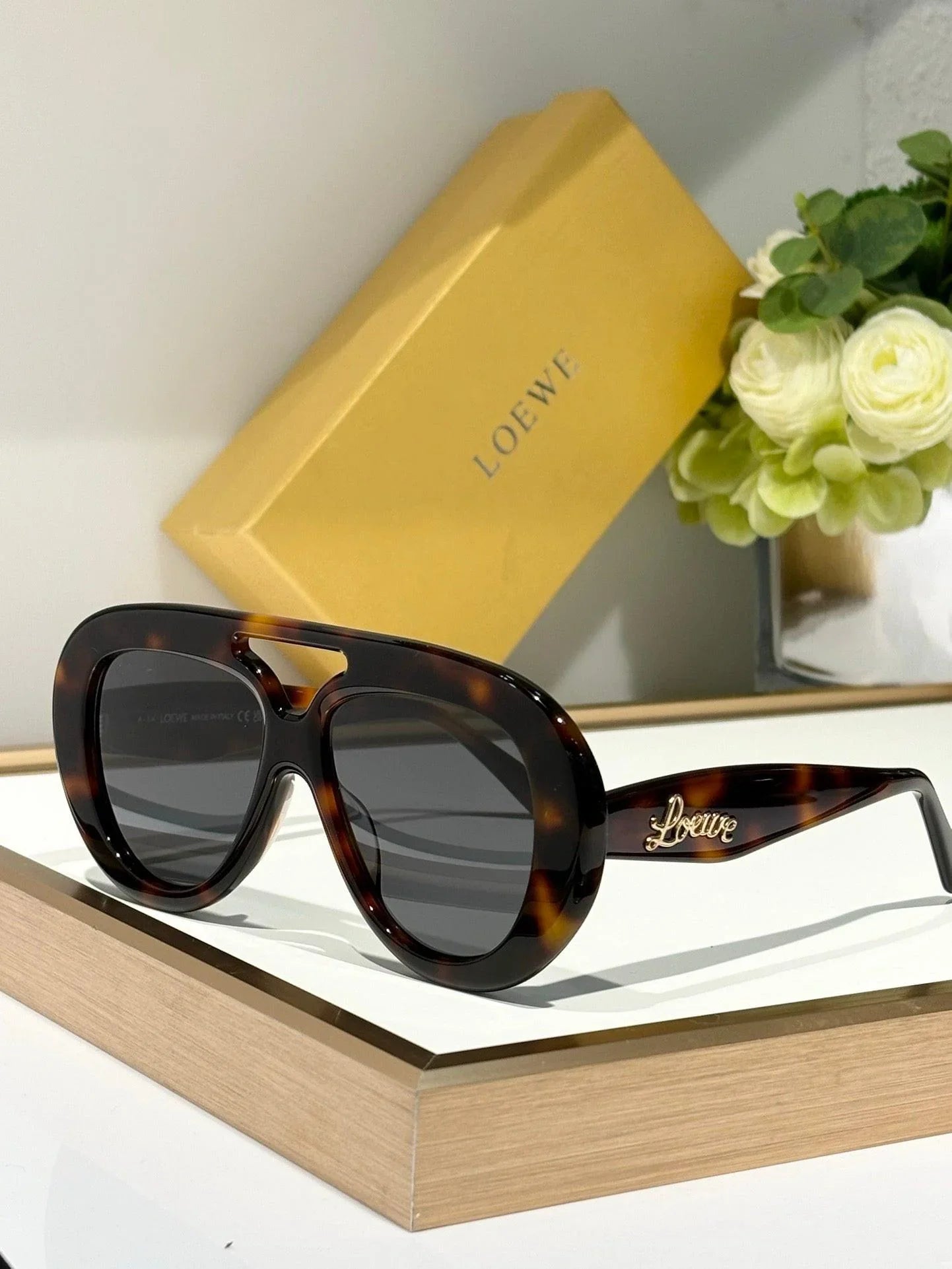 LOEWE Round Spoiler Aviator Sunglasses ✨