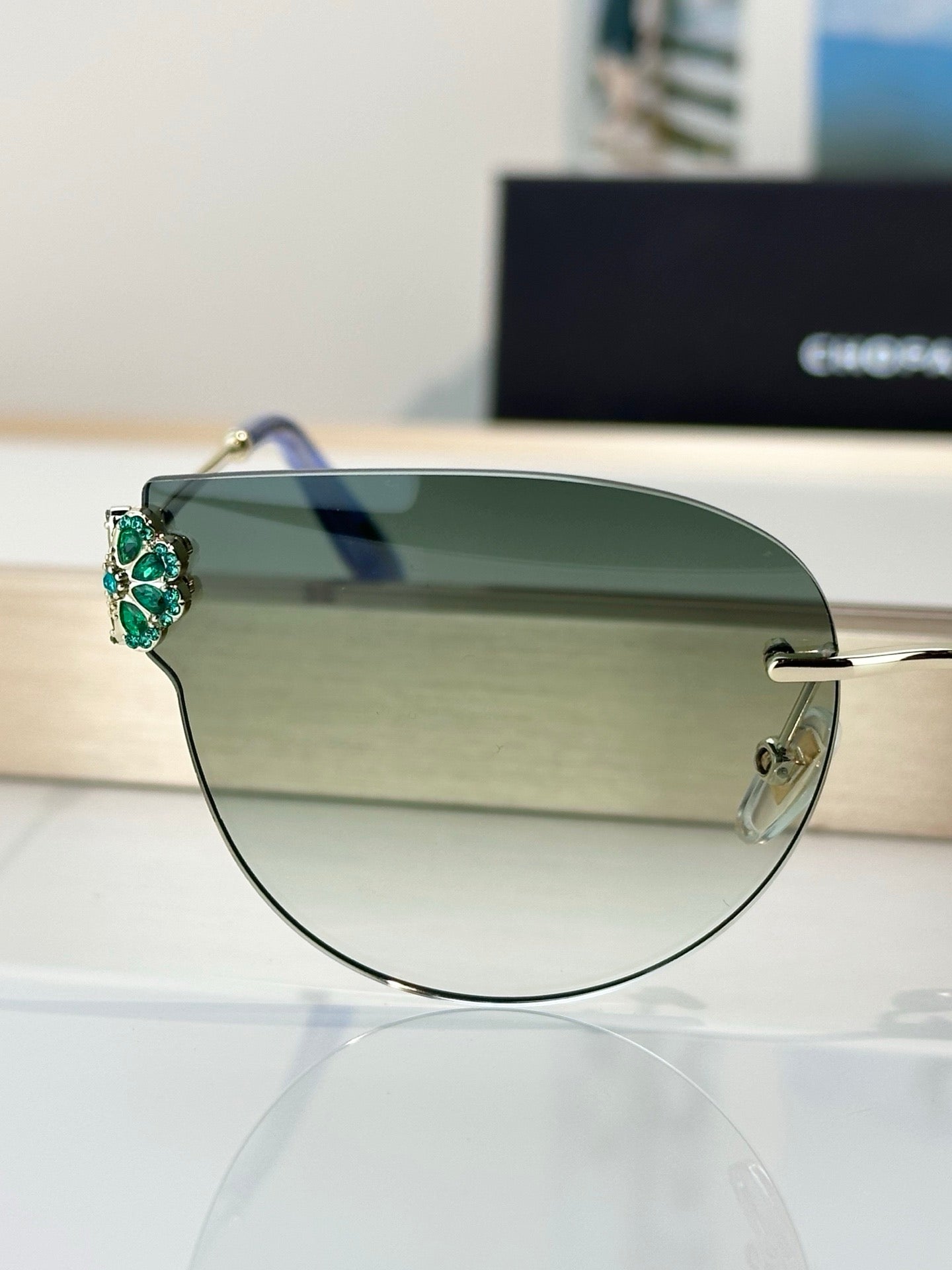 Chopard VCHL61S - 300K Polished Rose Gold-Silver Sunglasses ✨