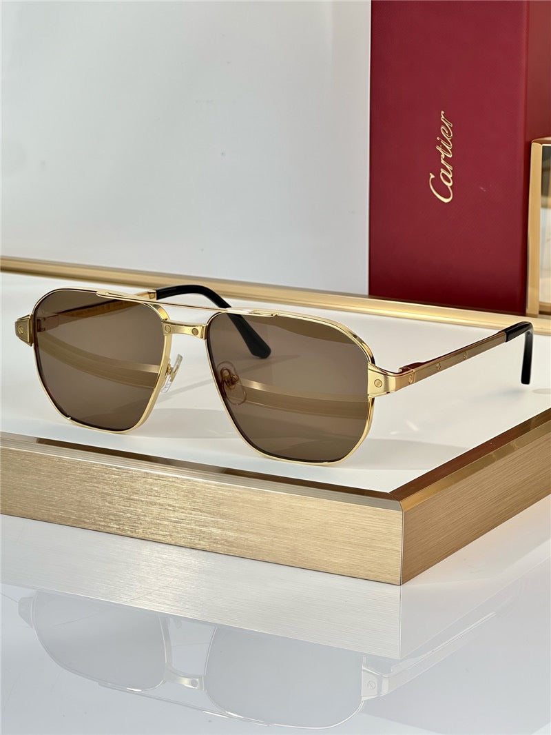 Cartier Exception POLARISED CT0424S 001 Sunglasses Pilot 59-15-140 ✨