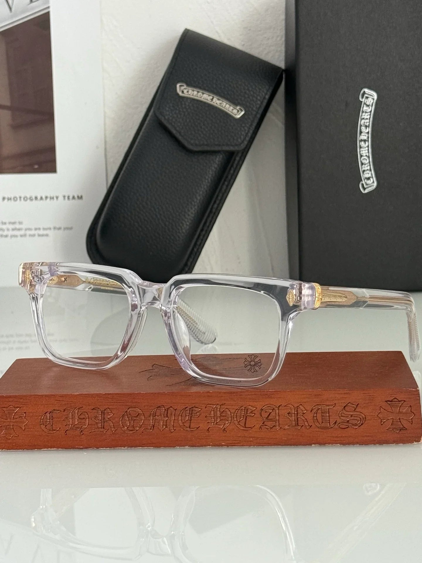 Chrome Hearts PEN 15 BK/GP Glasses Frame ⚜️