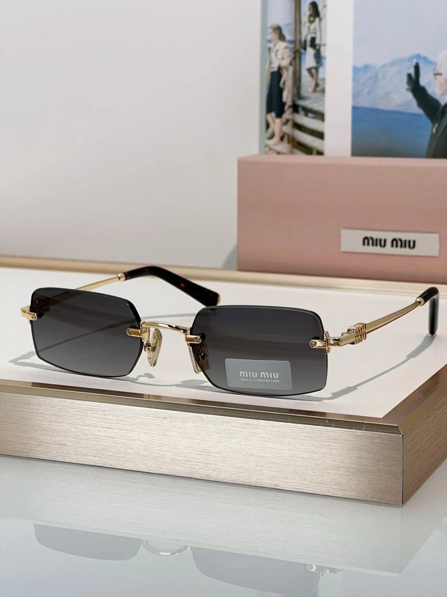 MIU MIU B50S 26C09Z Old Gold Sunglasses✨