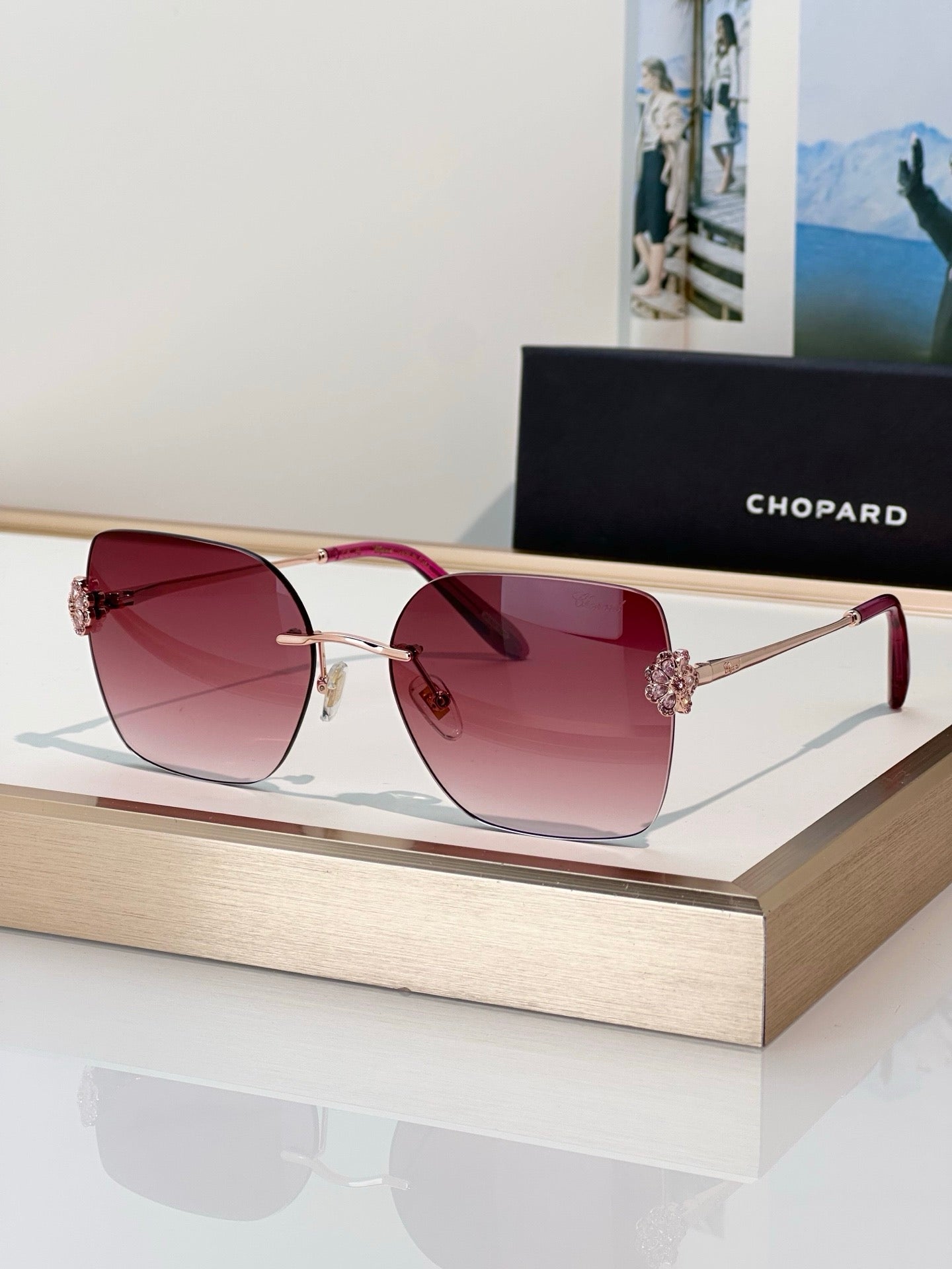 Chopard VCHL60S - 08FC Polished Copper Woman Sunglasses ✨