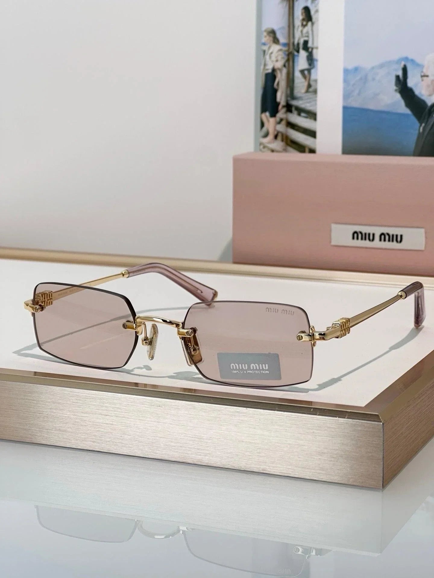 MIU MIU B50S 26C09Z Old Gold Sunglasses✨