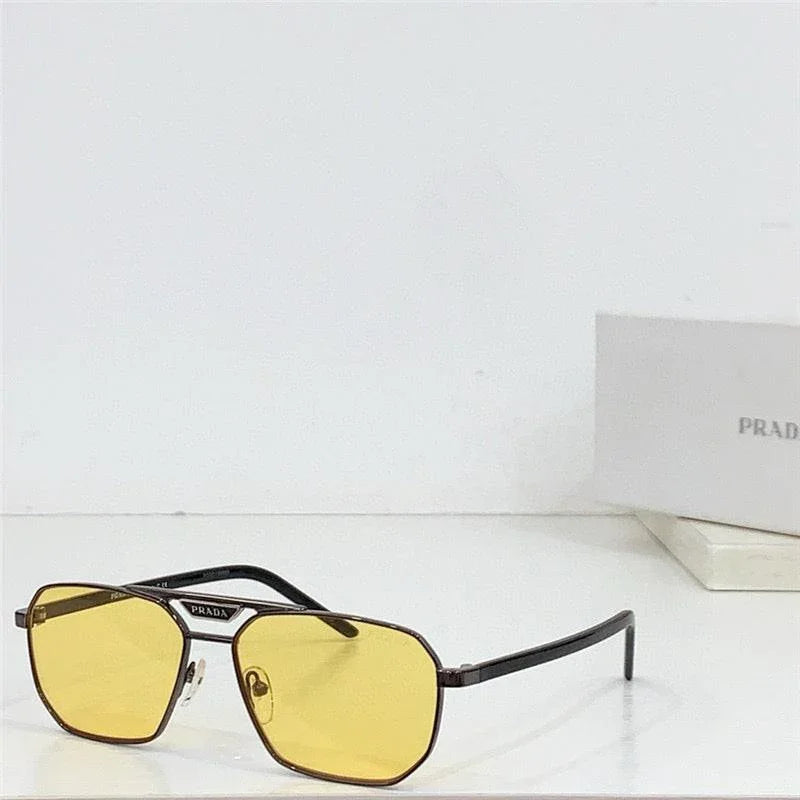 PRADA SPR 58Y Rectangle shape Metal Sunglasses Unisex 🟥
