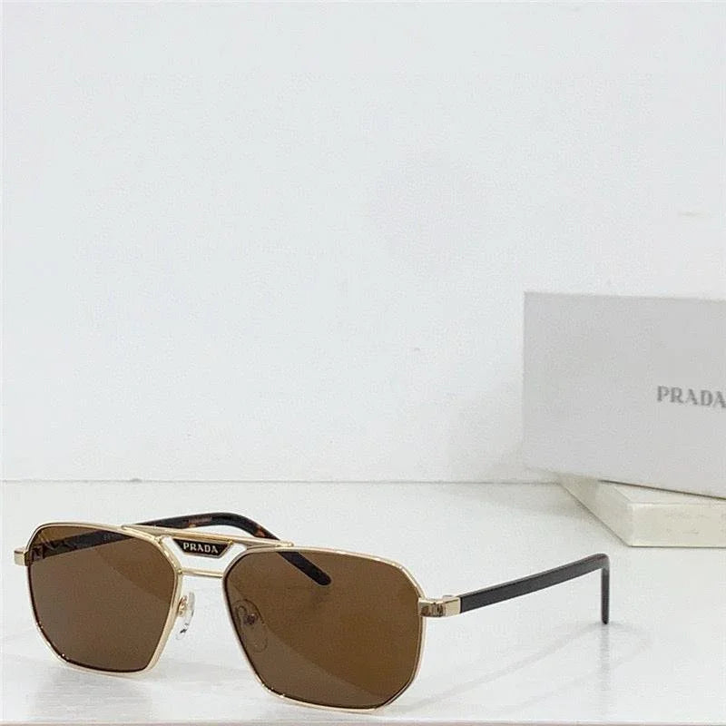 PRADA SPR 58Y Rectangle shape Metal Sunglasses Unisex 🟥