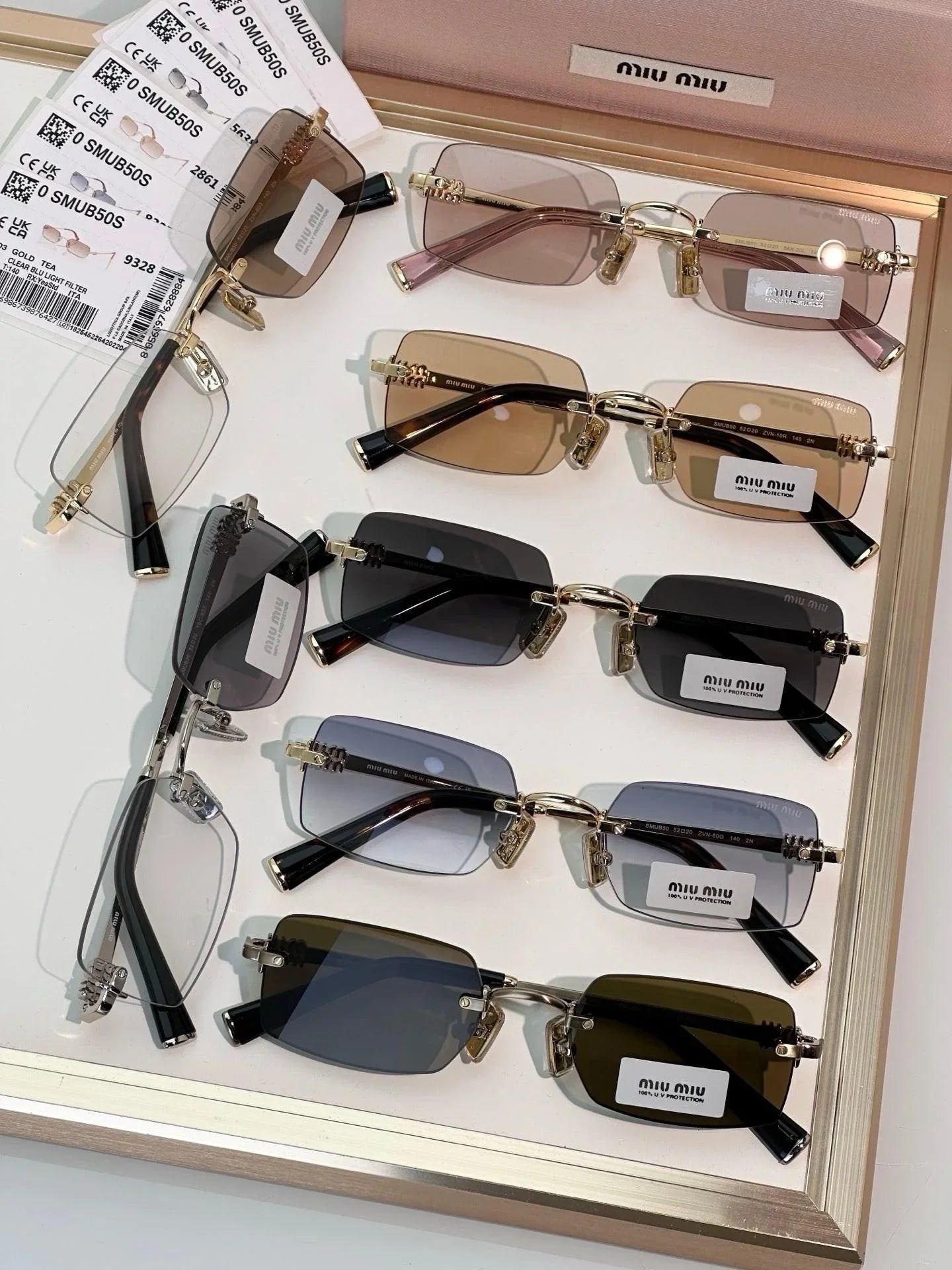 MIU MIU B50S 26C09Z Old Gold Sunglasses✨