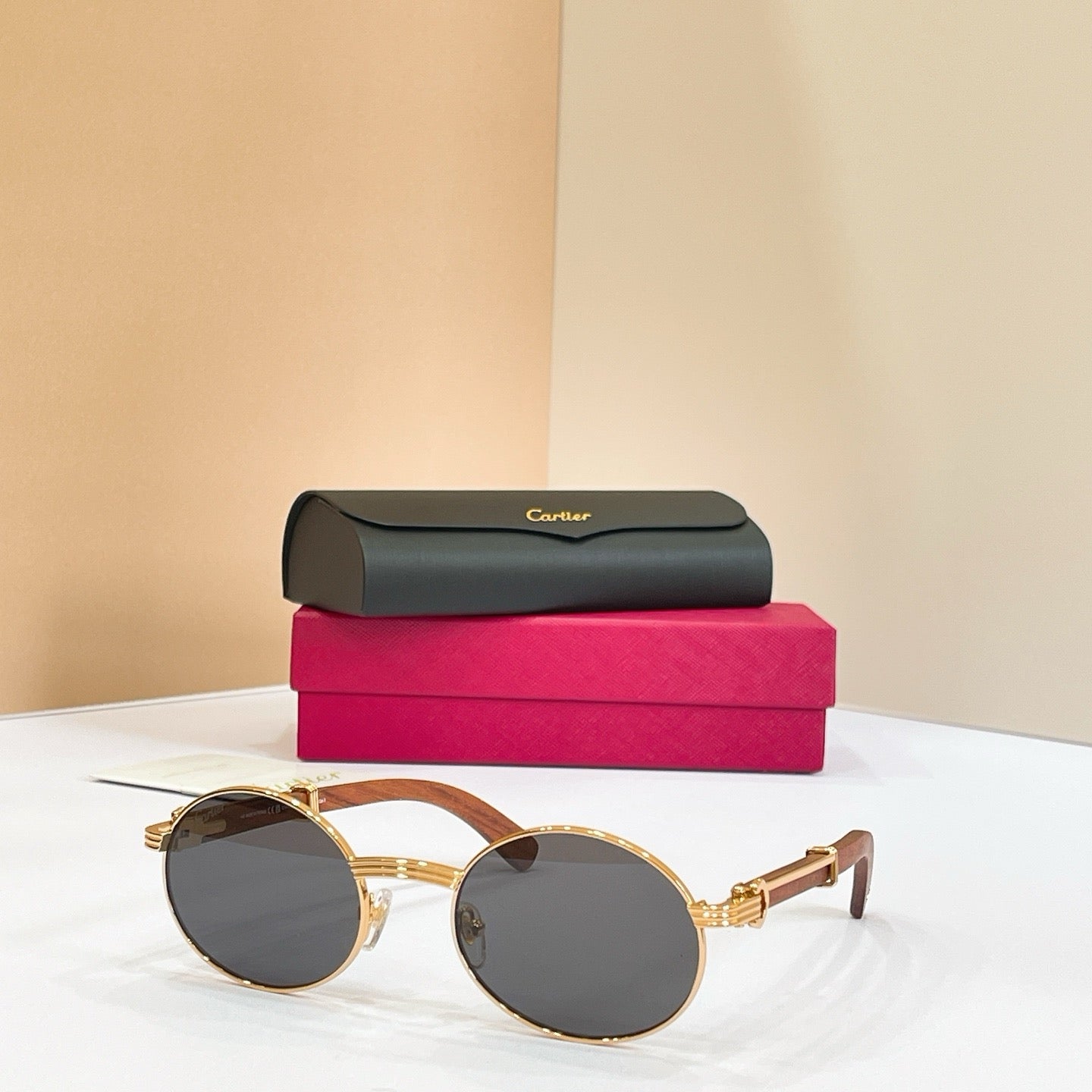 Cartier Première Round-Frame Gold-Tone and Wood CT0464S Sunglasses 🐆 $3500