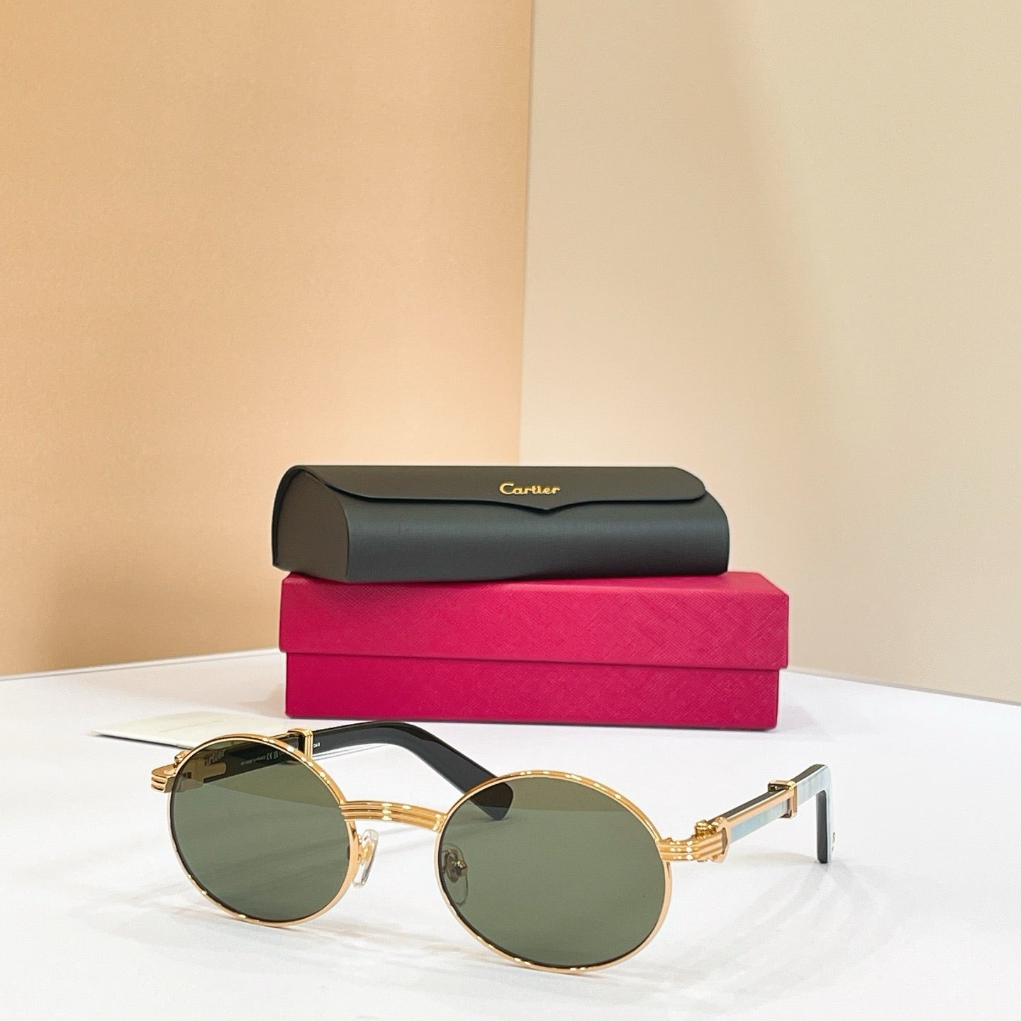 Cartier Première Round-Frame Gold-Tone and Wood CT0464S Sunglasses 🐆 $3500