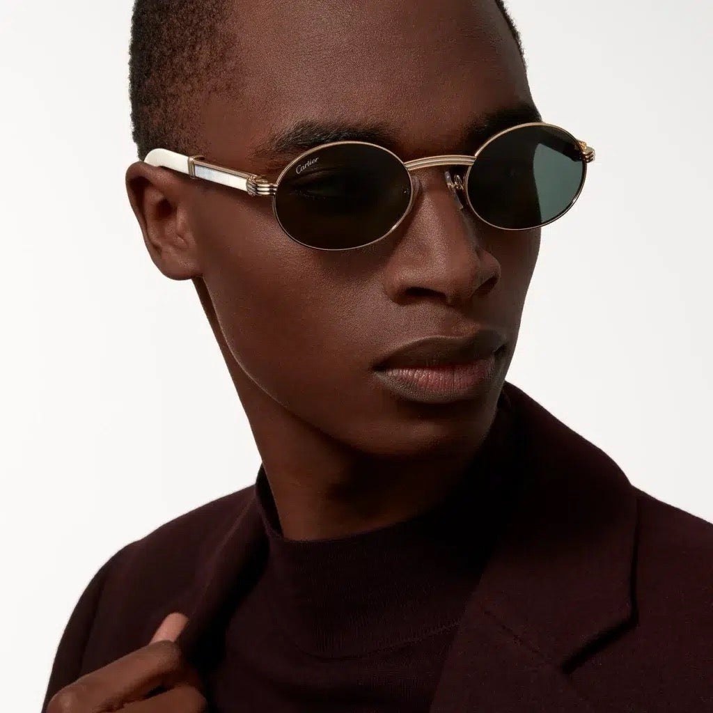 Cartier Première Round-Frame Gold-Tone and Wood CT0464S Sunglasses 🐆 $3500