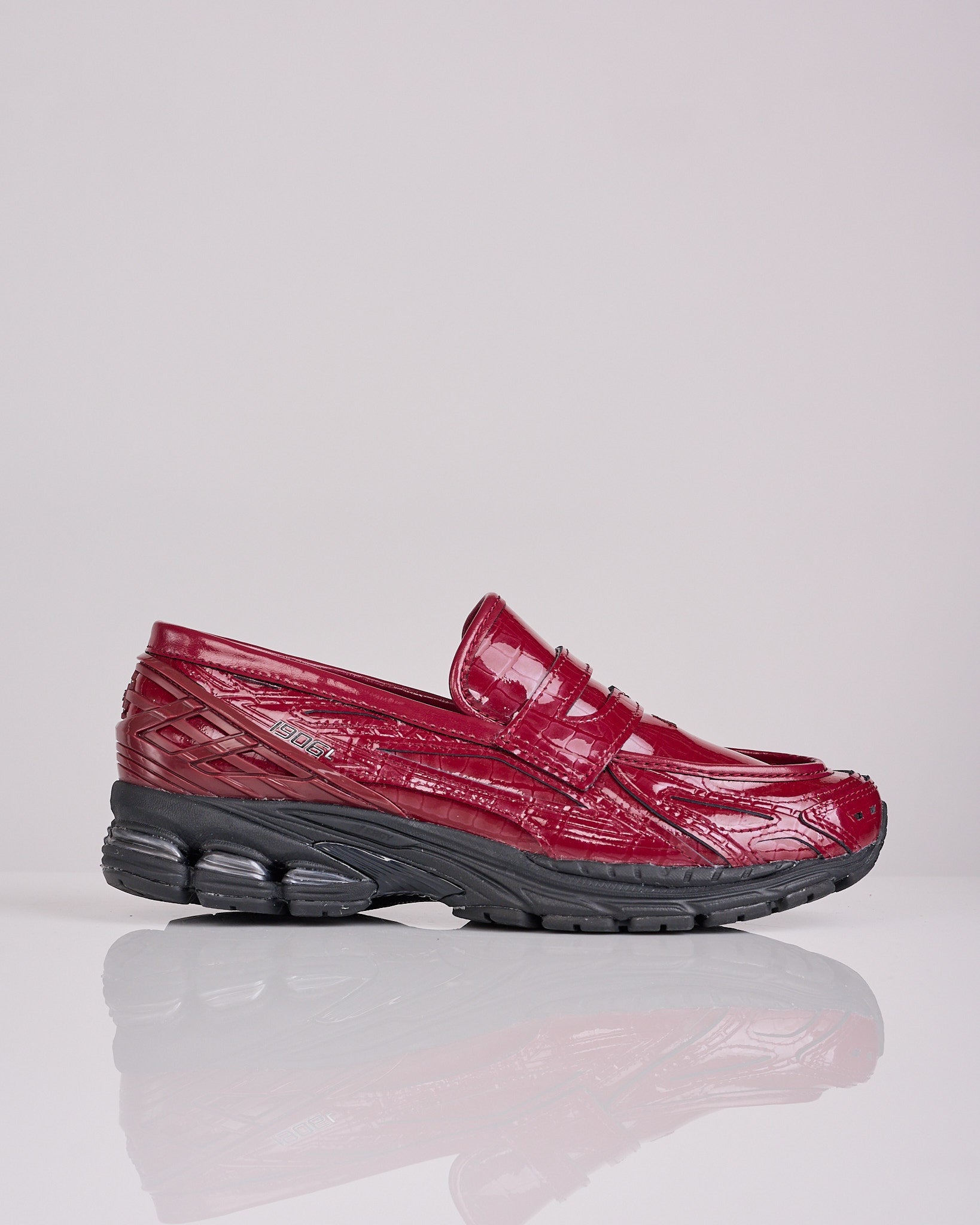 New Balance 1906 Loafer Patent Croc Monarch Burgundy