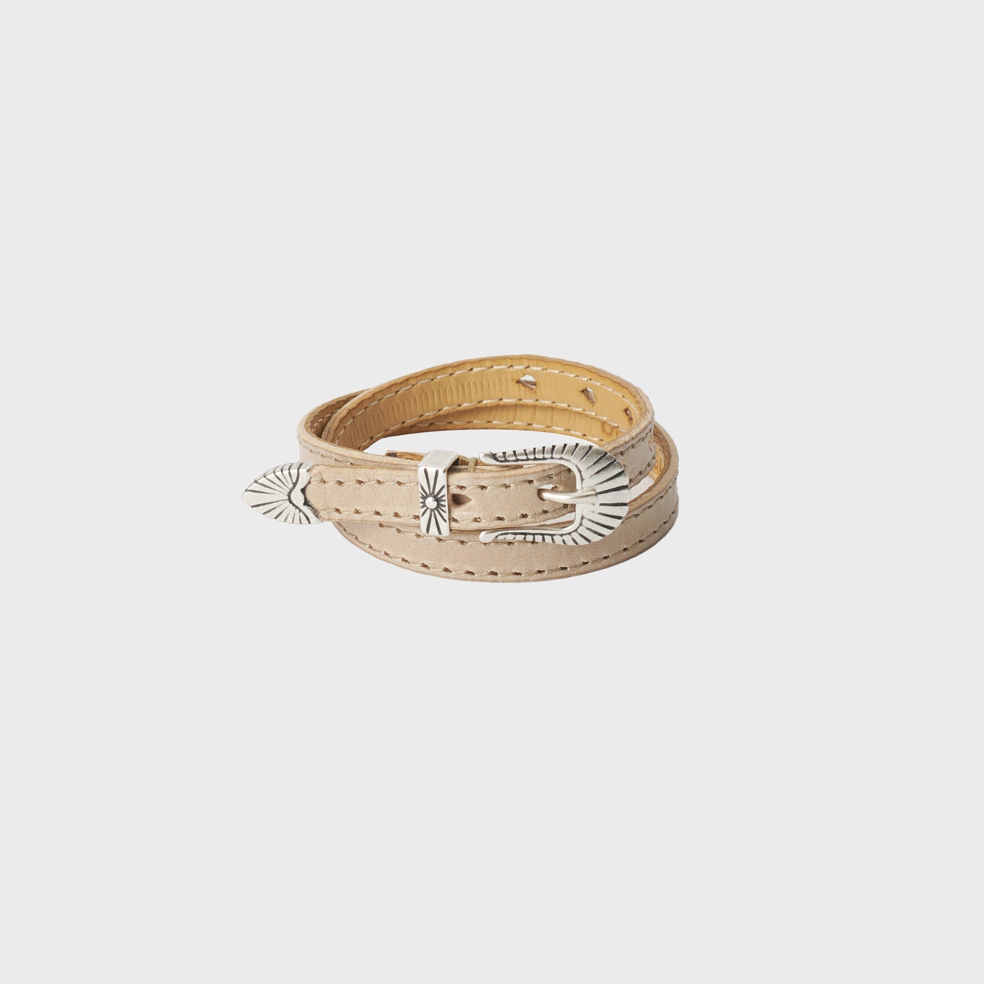Our Legacy Cowboy Wrap Around Bracelet - Deep Ecru Leather