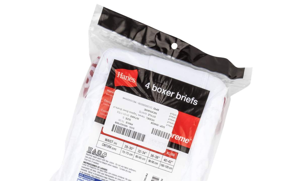 Hanes Tagless Boxer Briefs (4) "White" SU0642
