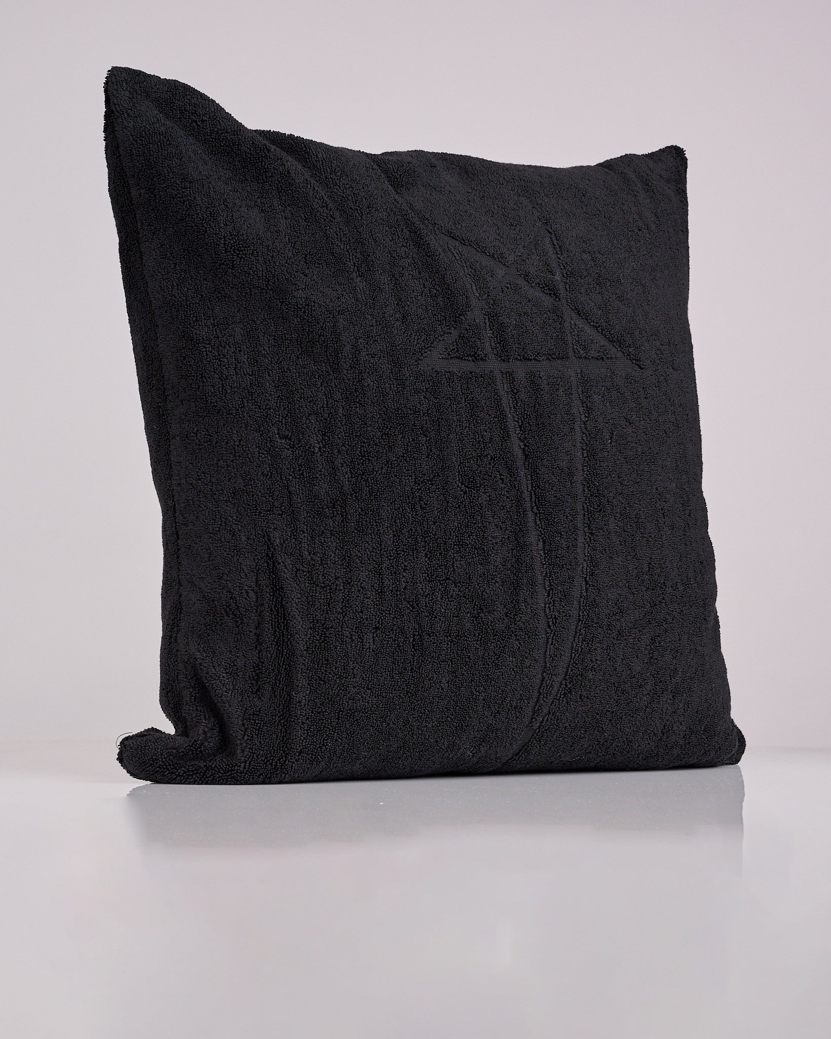 Rick Owens Beach Pentagram Heavy Cotton Terry Pillow Black