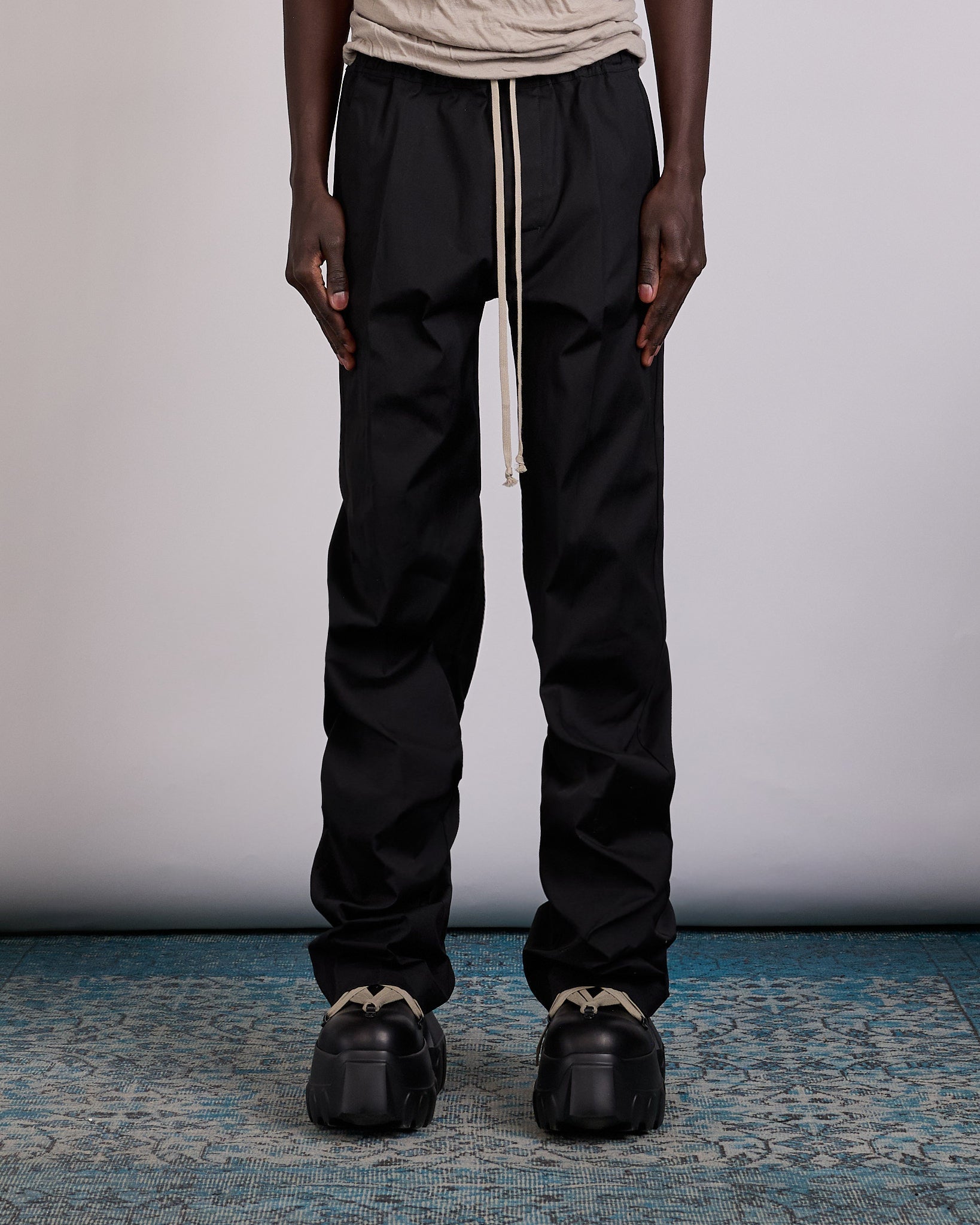 Rick Owens Drawstring Dietrich Pant TE Stretch Poplin Black