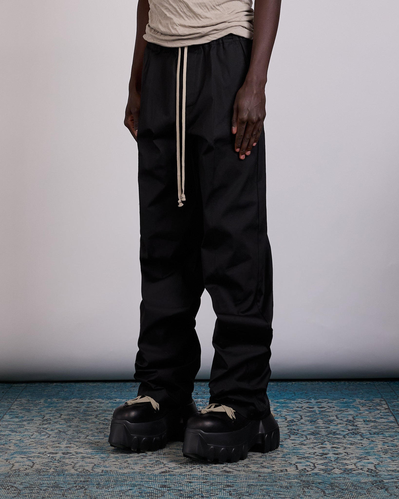 Rick Owens Drawstring Dietrich Pant TE Stretch Poplin Black