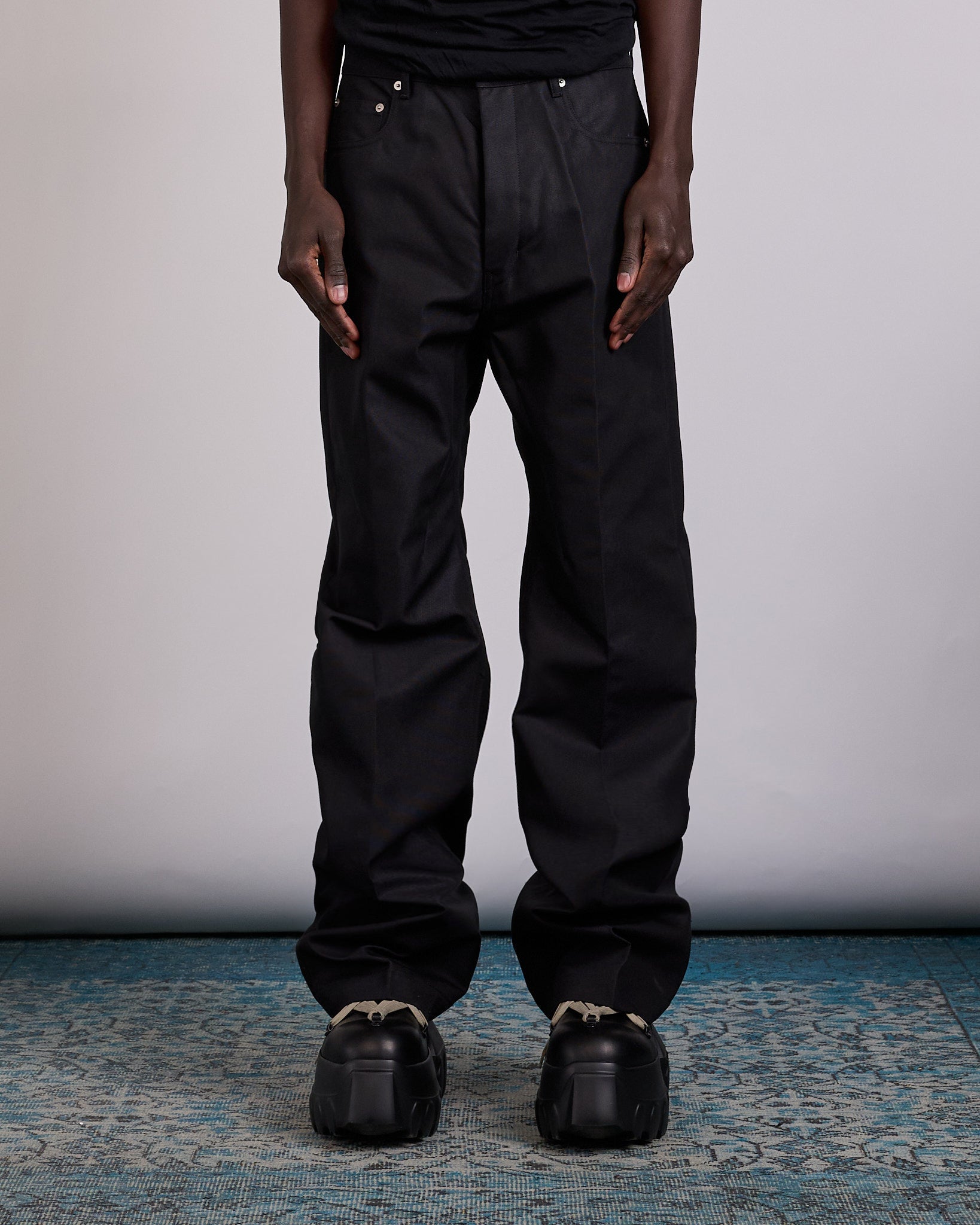 Rick Owens Geth Jean Cordura Cotton Black