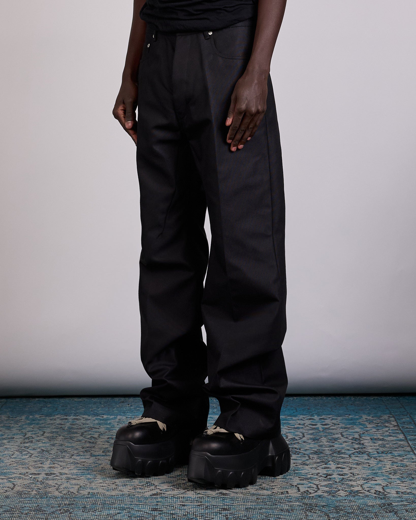 Rick Owens Geth Jean Cordura Cotton Black