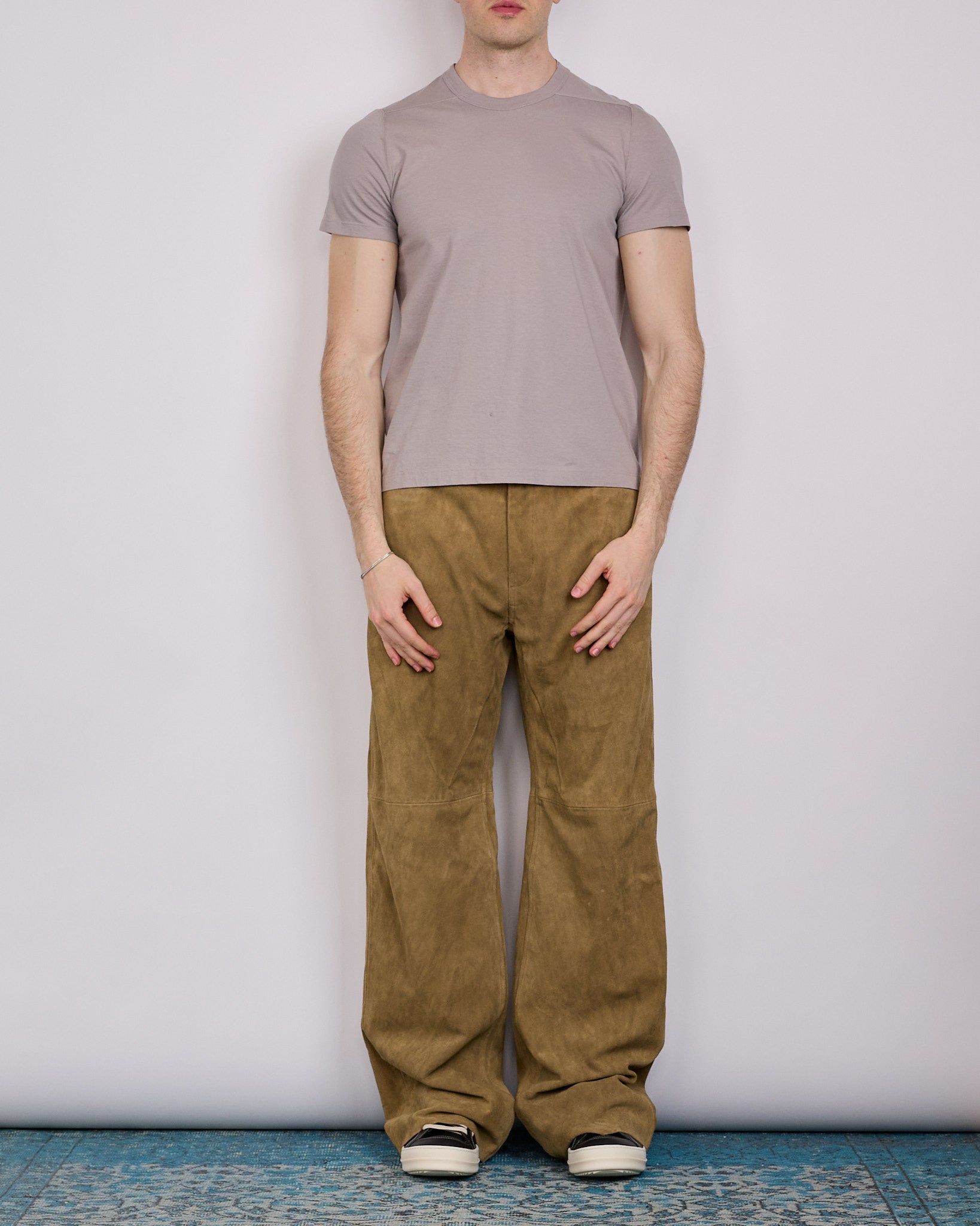 Rick Owens Geth Jean Sumi Suede Leather Brown