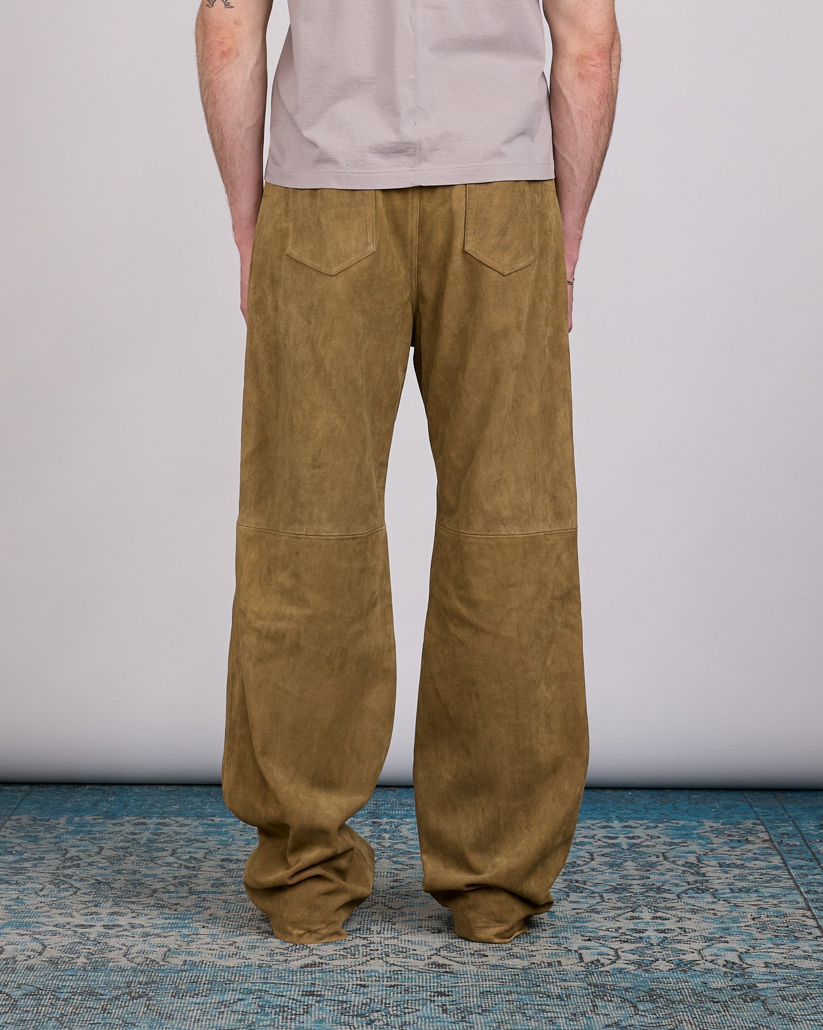 Rick Owens Geth Jean Sumi Suede Leather Brown