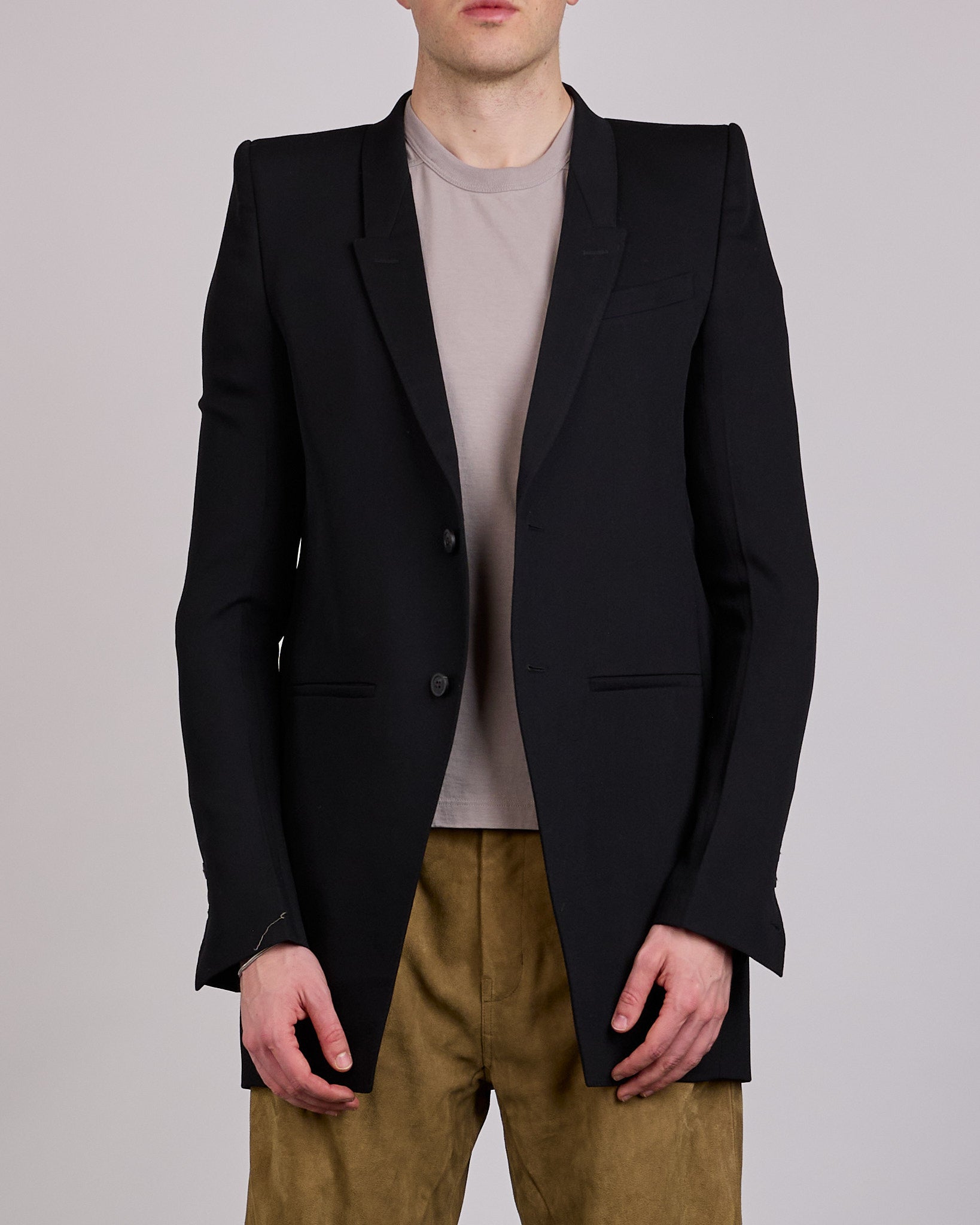 Rick Owens Larry Neue Blazer Twisted Wool Black